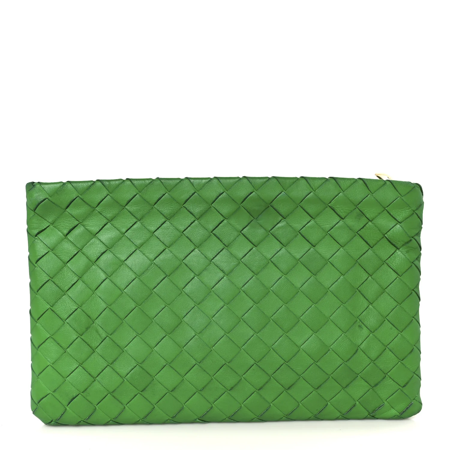 Nappa Intrecciato Flat Zip Pouch Parakeet