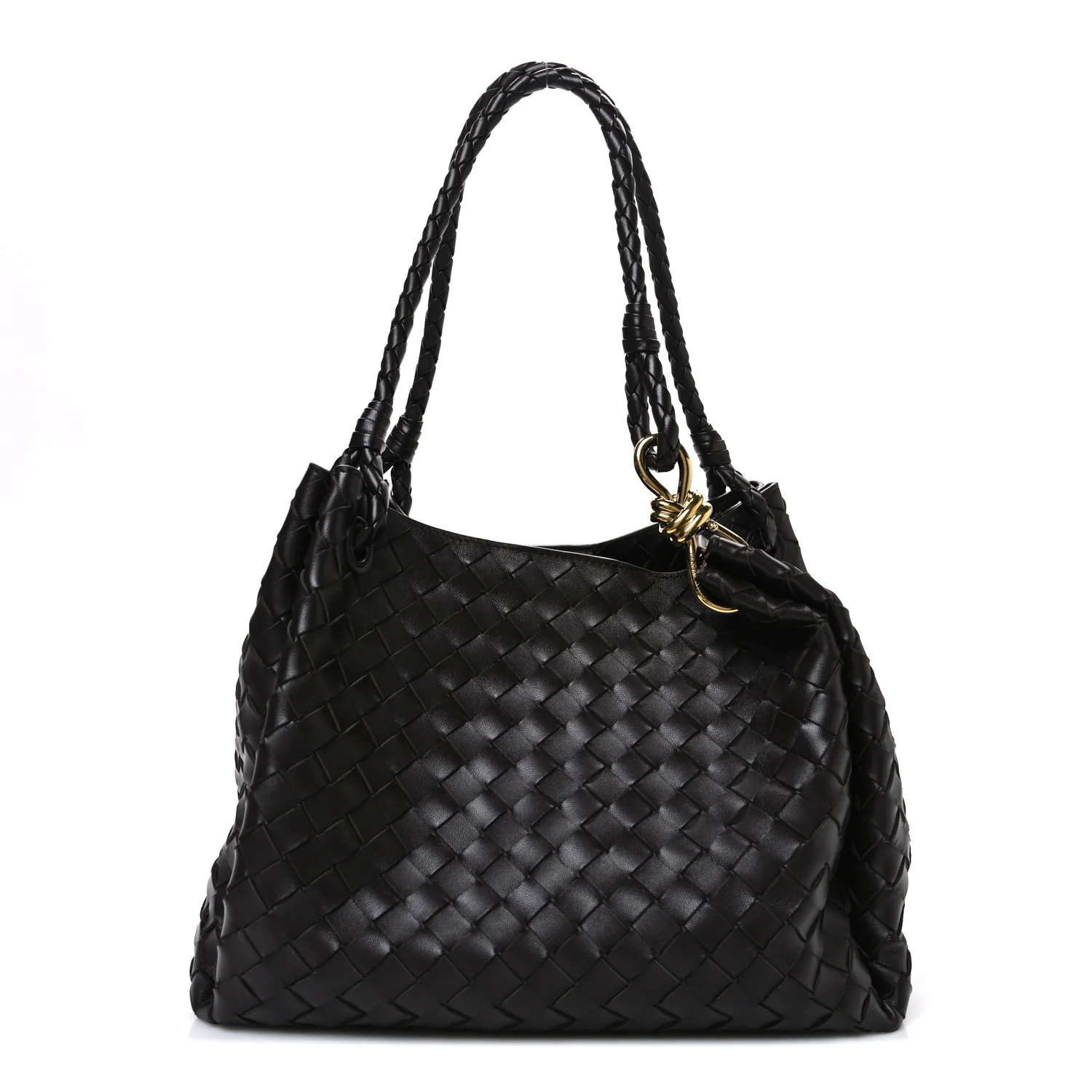 Nappa Intrecciato Large Andiamo Parachute Shoulder Bag Fondant