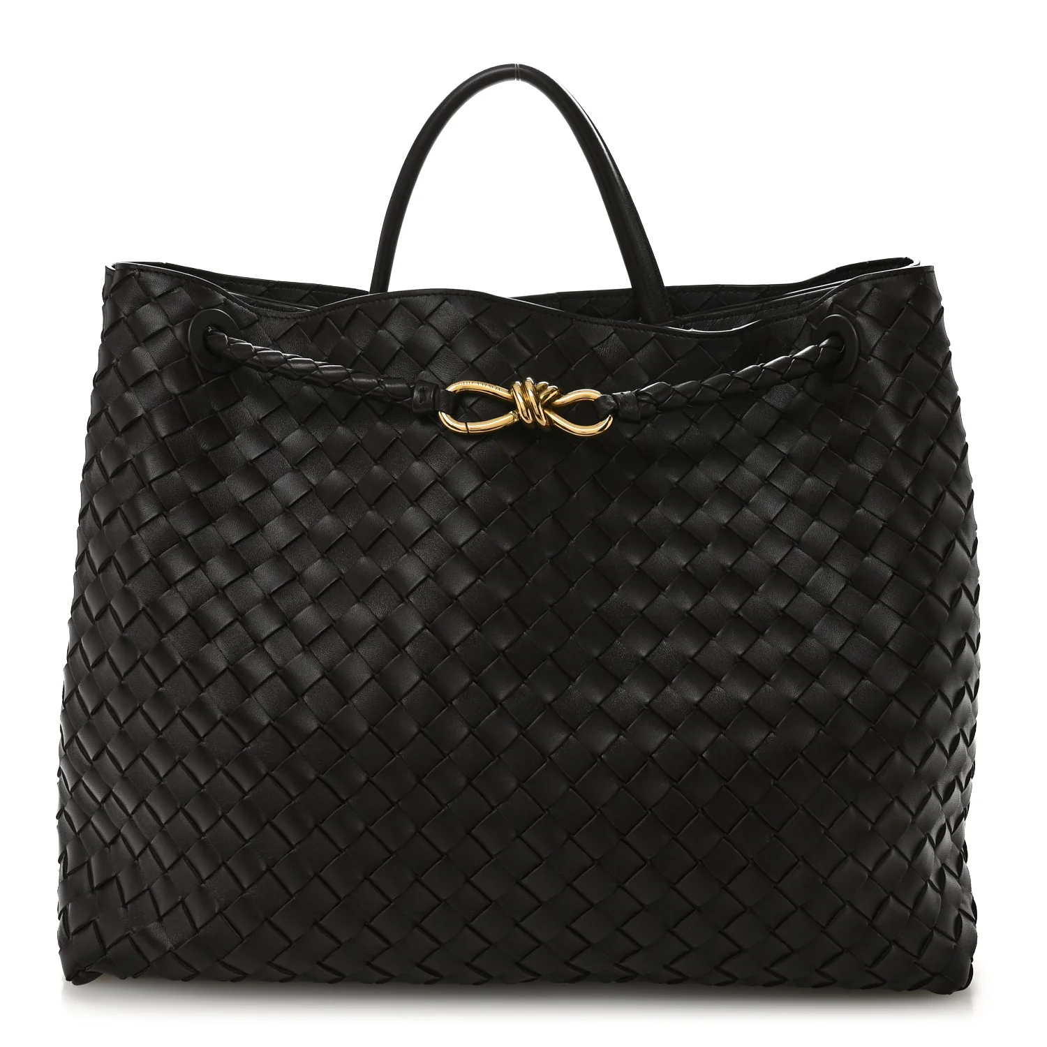 Nappa Intrecciato Large Andiamo Shoulder Bag Fondant