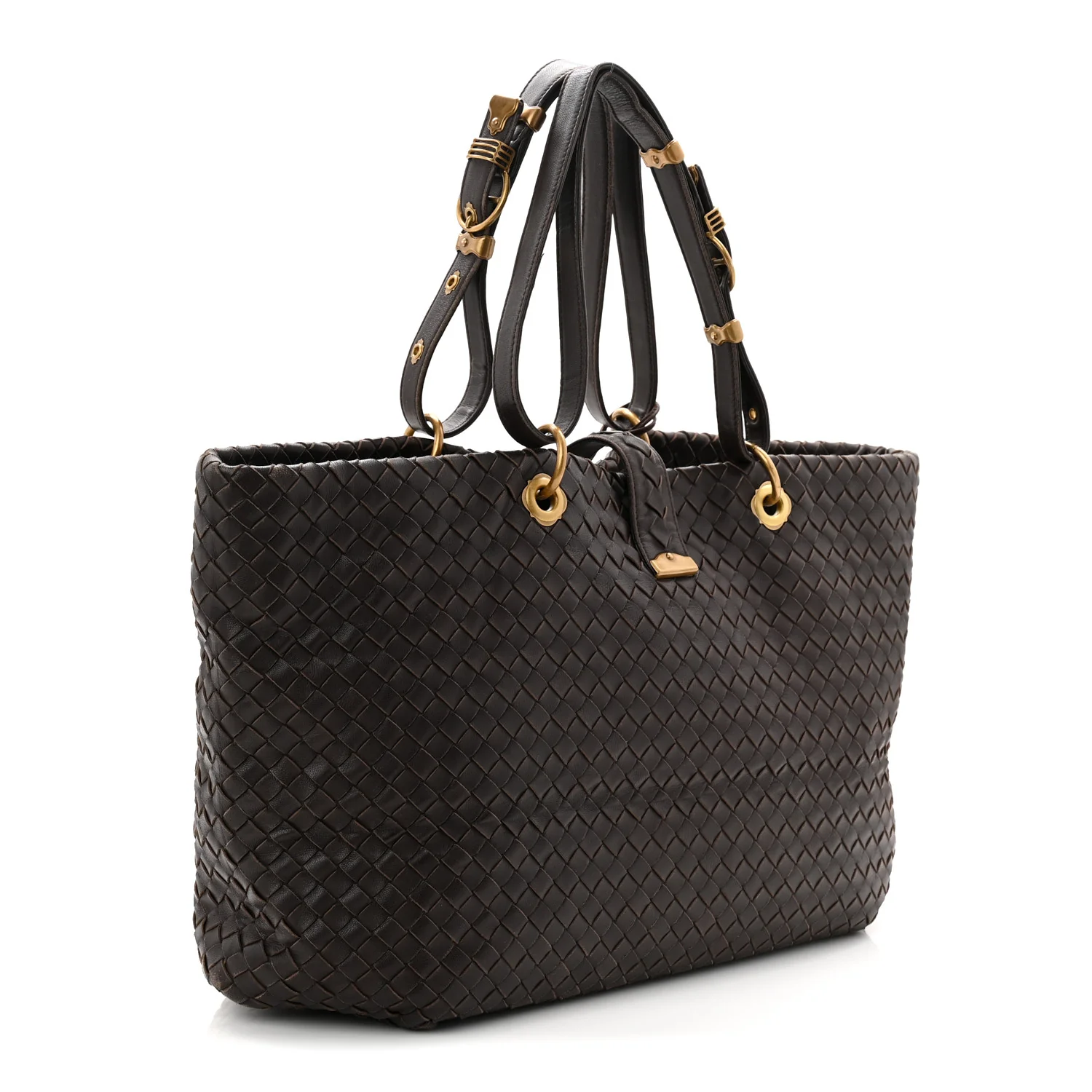 Nappa Intrecciato Large Capri Tote Ebano - Image 3