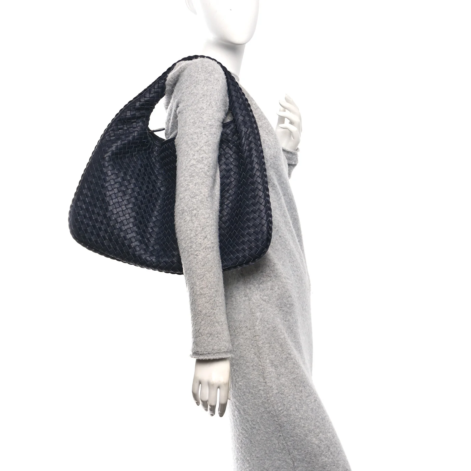 Nappa Intrecciato Large Veneta Hobo Black - Image 2