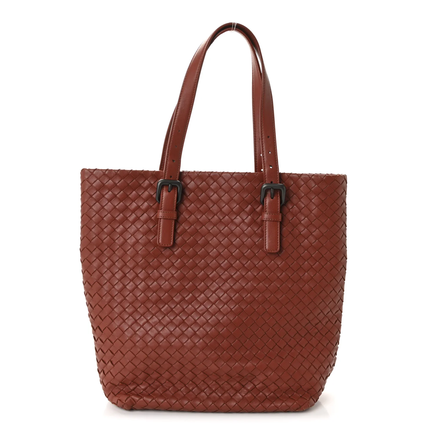 Nappa Intrecciato Light Calf Shopper Tote Corallo