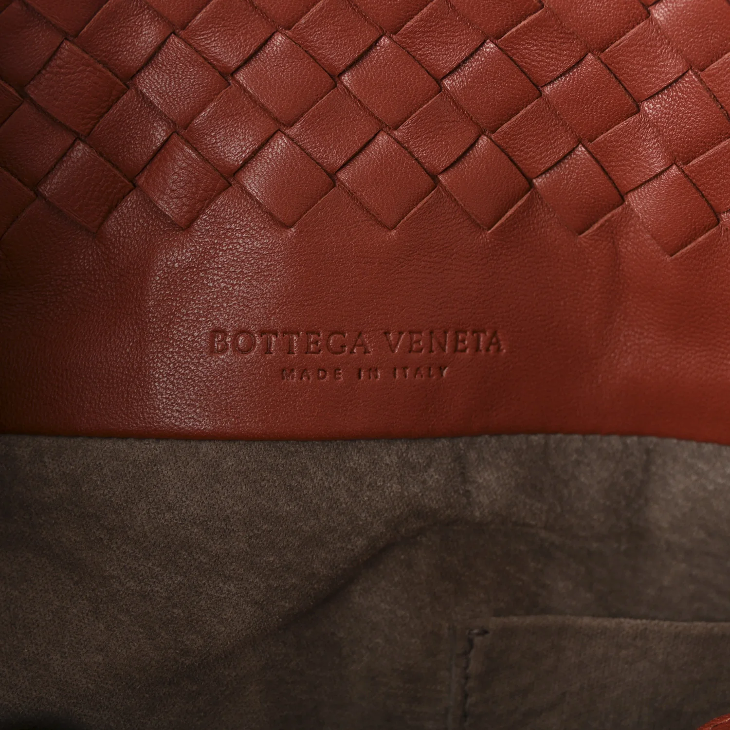 Nappa Intrecciato Light Calf Shopper Tote Corallo - Image 6