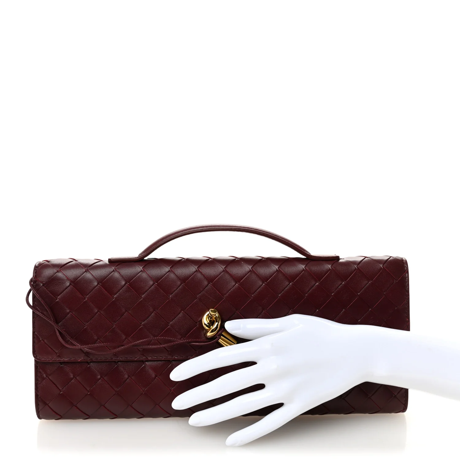 Nappa Intrecciato Long Andiamo Top Handle Clutch Barolo - Image 2