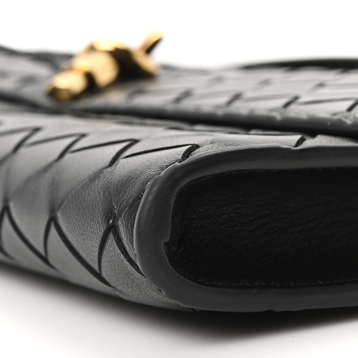 Nappa Intrecciato Long Andiamo Top Handle Clutch Black - Image 9