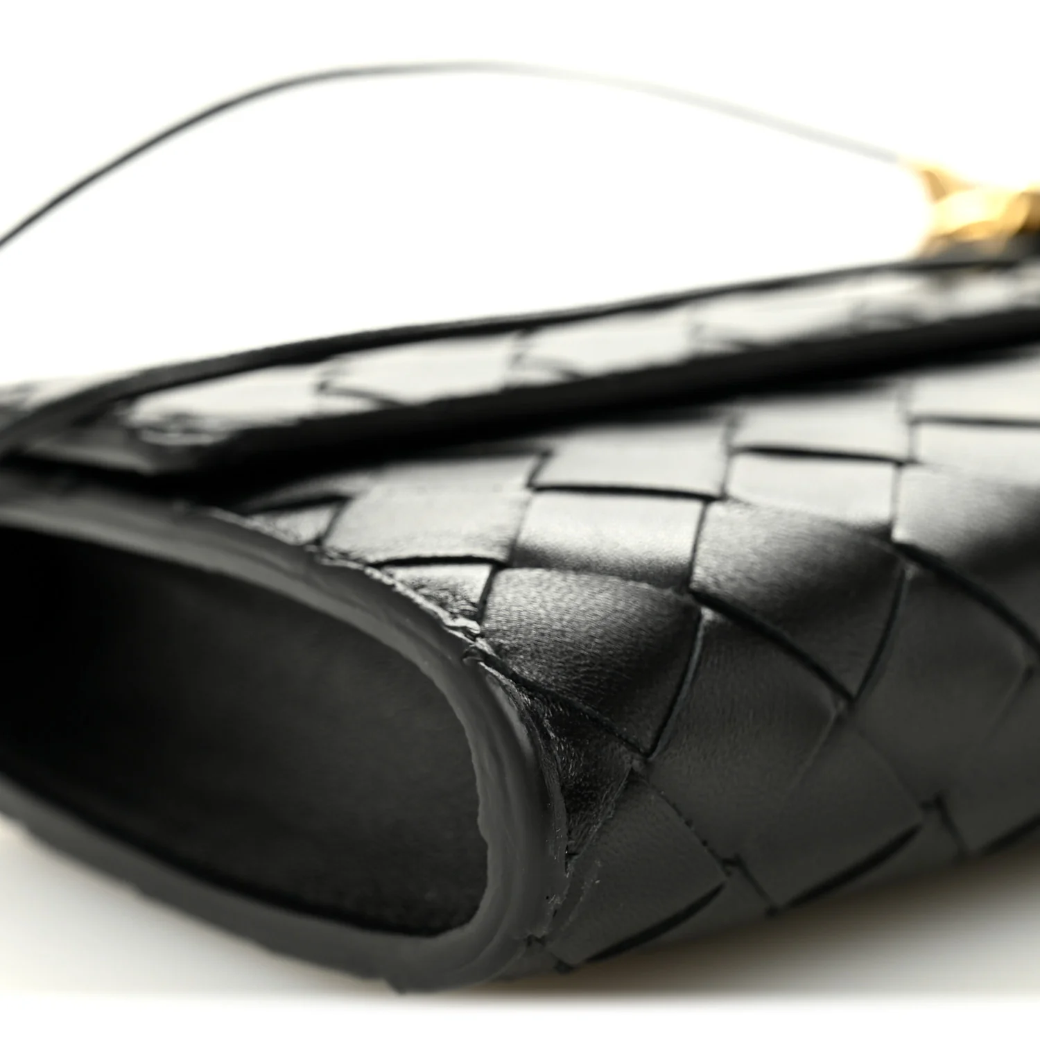 Nappa Intrecciato Long Andiamo Top Handle Clutch Black - Image 6