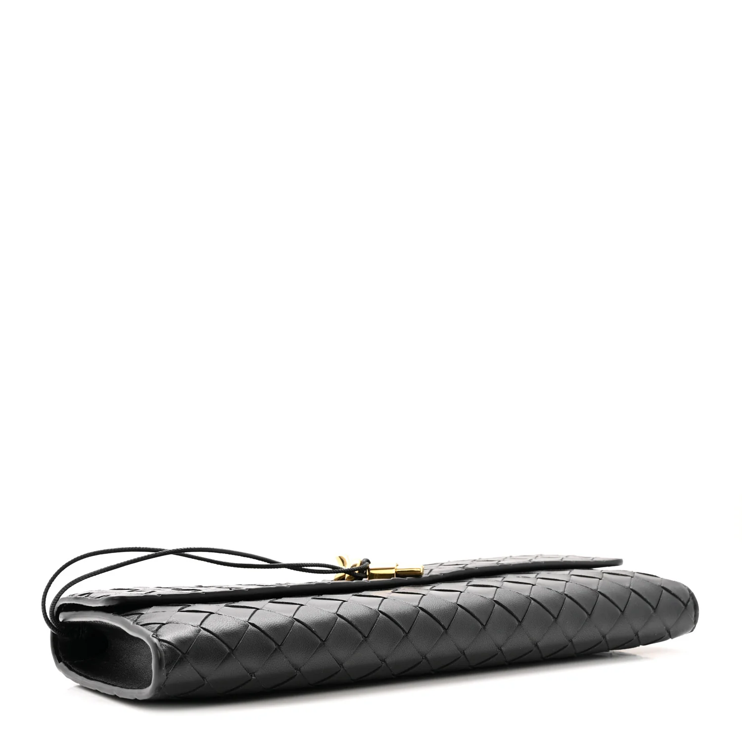 Nappa Intrecciato Long Andiamo Top Handle Clutch Black - Image 4