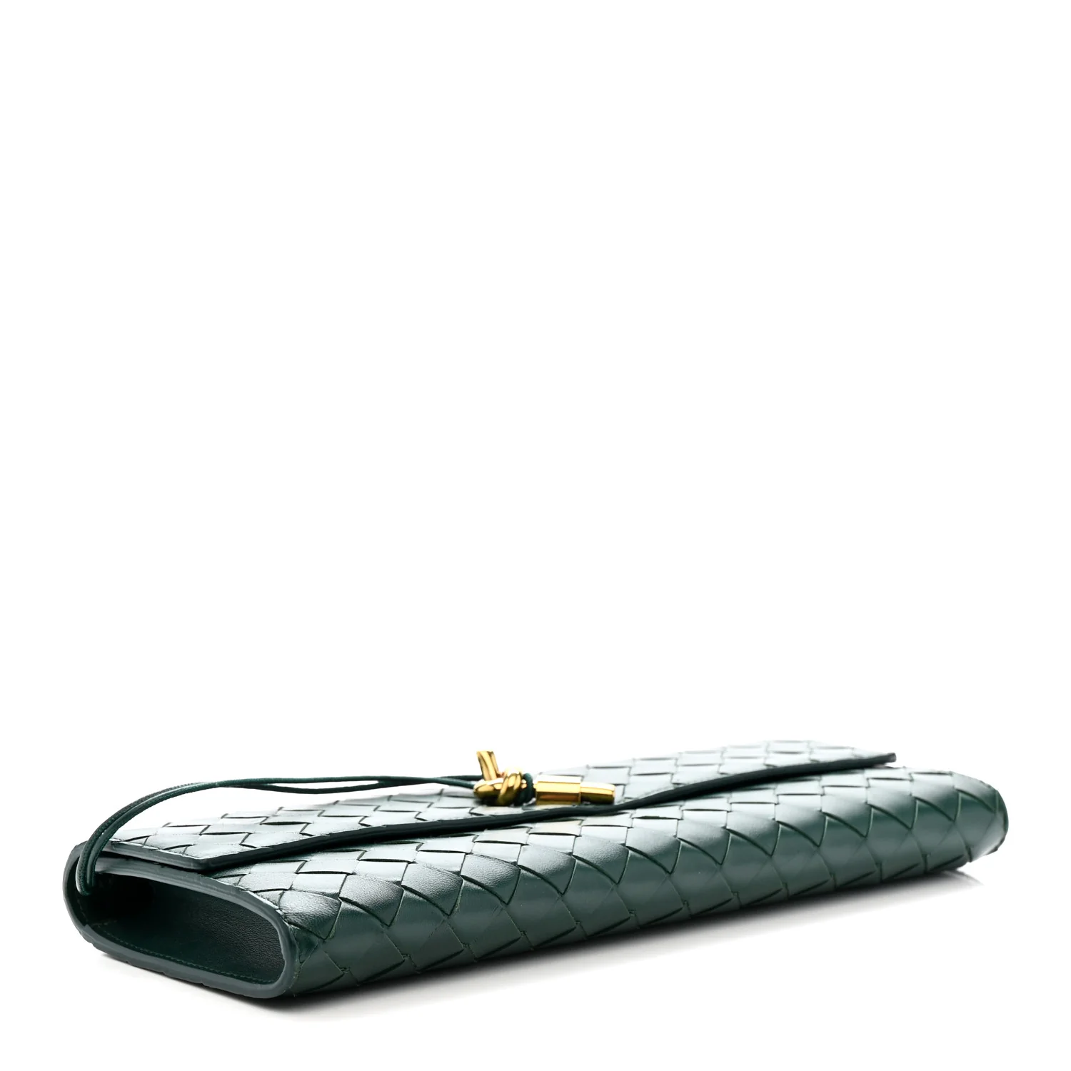 Nappa Intrecciato Long Andiamo Top Handle Clutch Emerald Green - Image 4