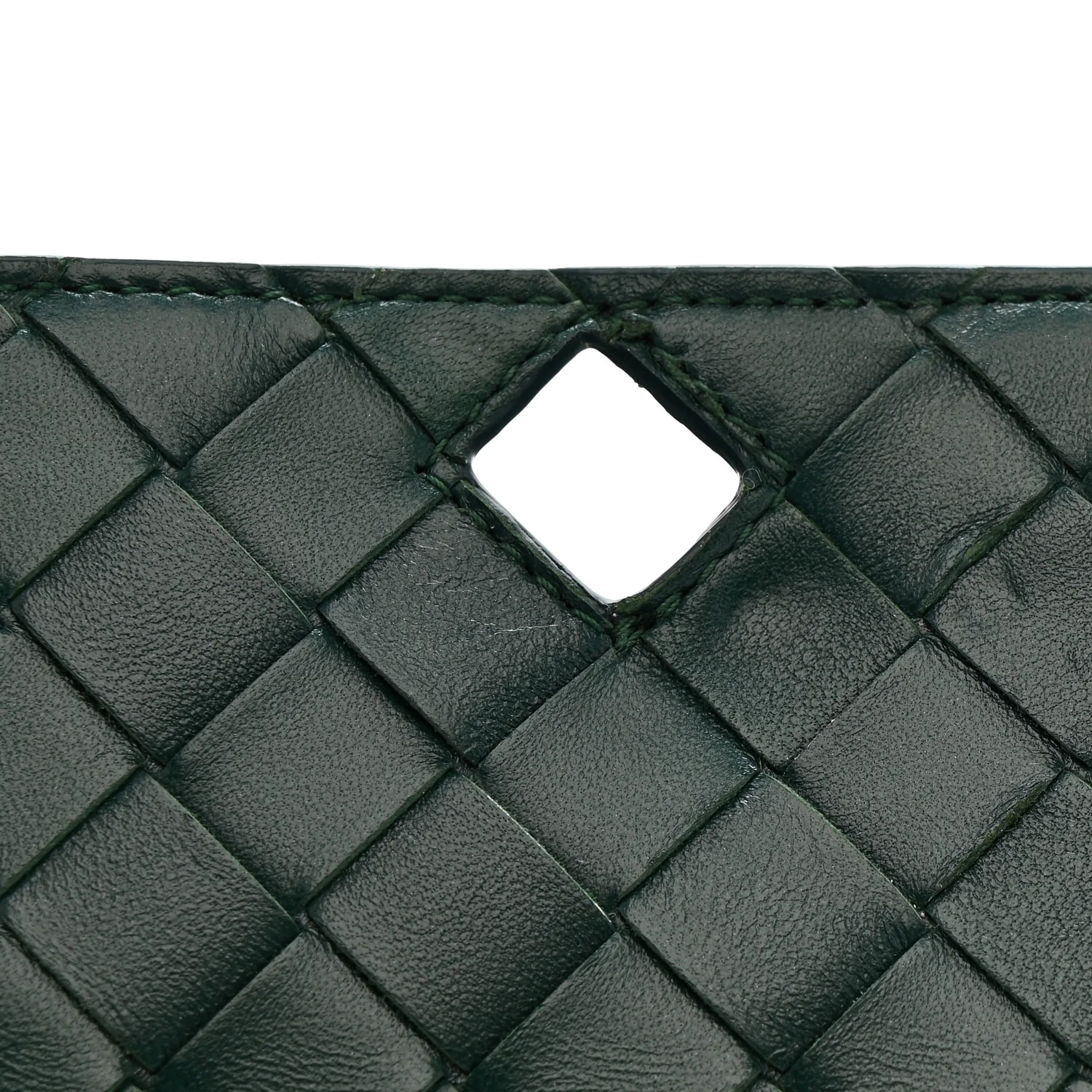 Nappa Intrecciato Long Andiamo Top Handle Clutch Emerald Green - Image 8