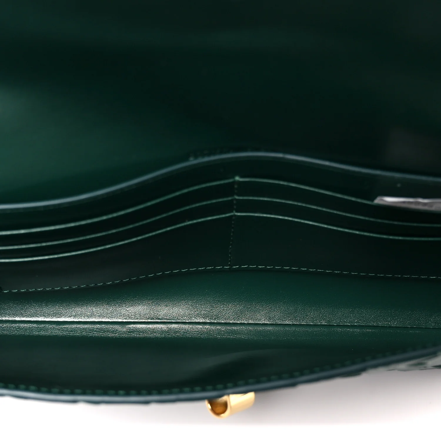 Nappa Intrecciato Long Andiamo Top Handle Clutch Emerald Green - Image 5