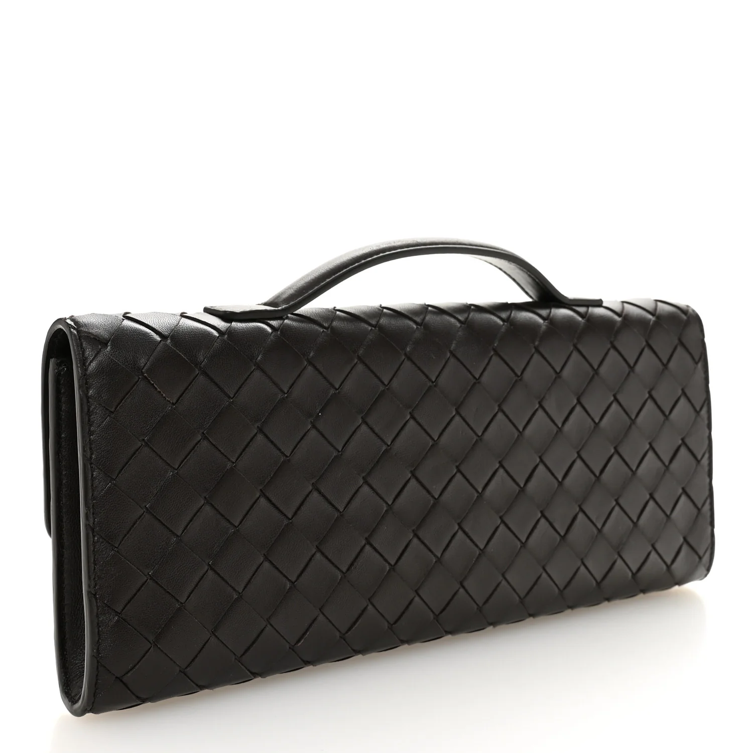 Nappa Intrecciato Long Andiamo Top Handle Clutch Fondant - Image 3