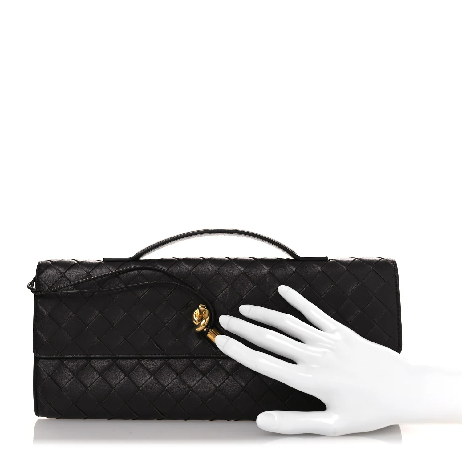 Nappa Intrecciato Long Andiamo Top Handle Clutch Fondant - Image 2