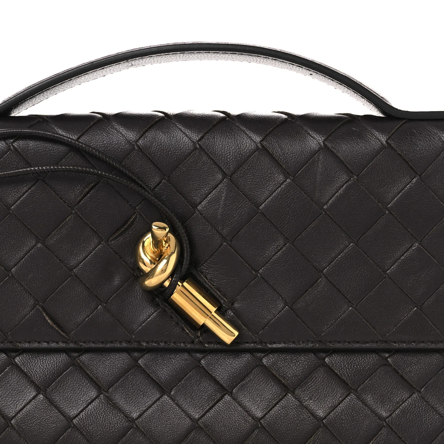 Nappa Intrecciato Long Andiamo Top Handle Clutch Fondant - Image 8