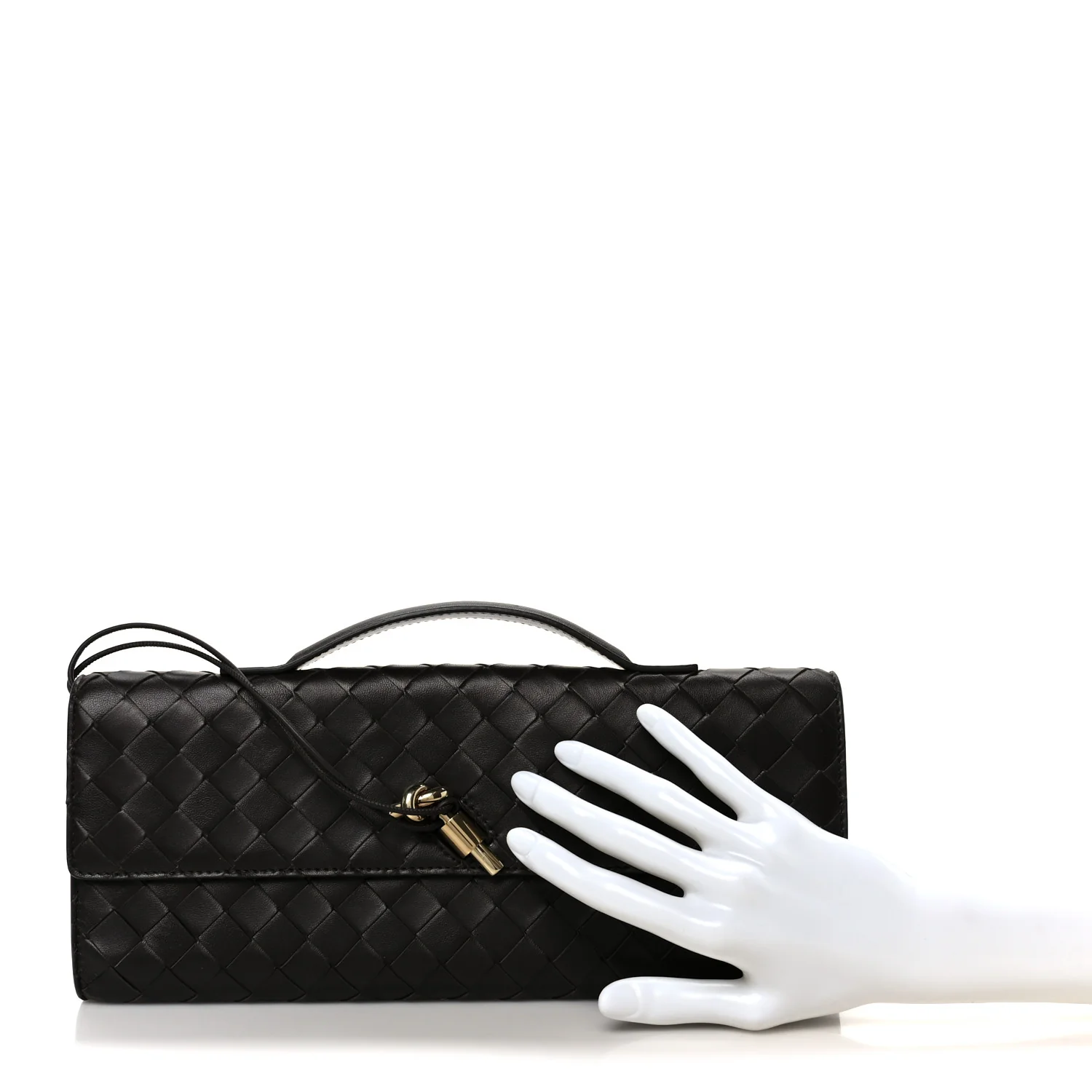 Nappa Intrecciato Long Andiamo Top Handle Clutch Fondant - Image 2