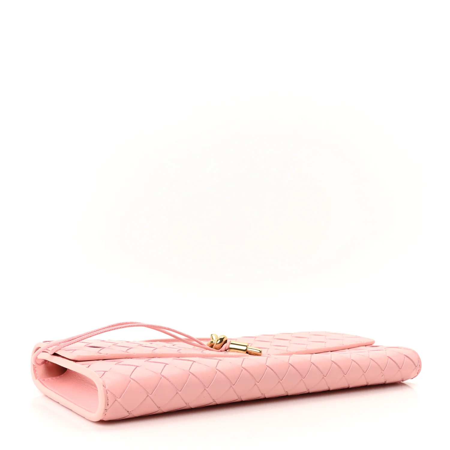 Nappa Intrecciato Long Andiamo Top Handle Clutch Rose - Image 4