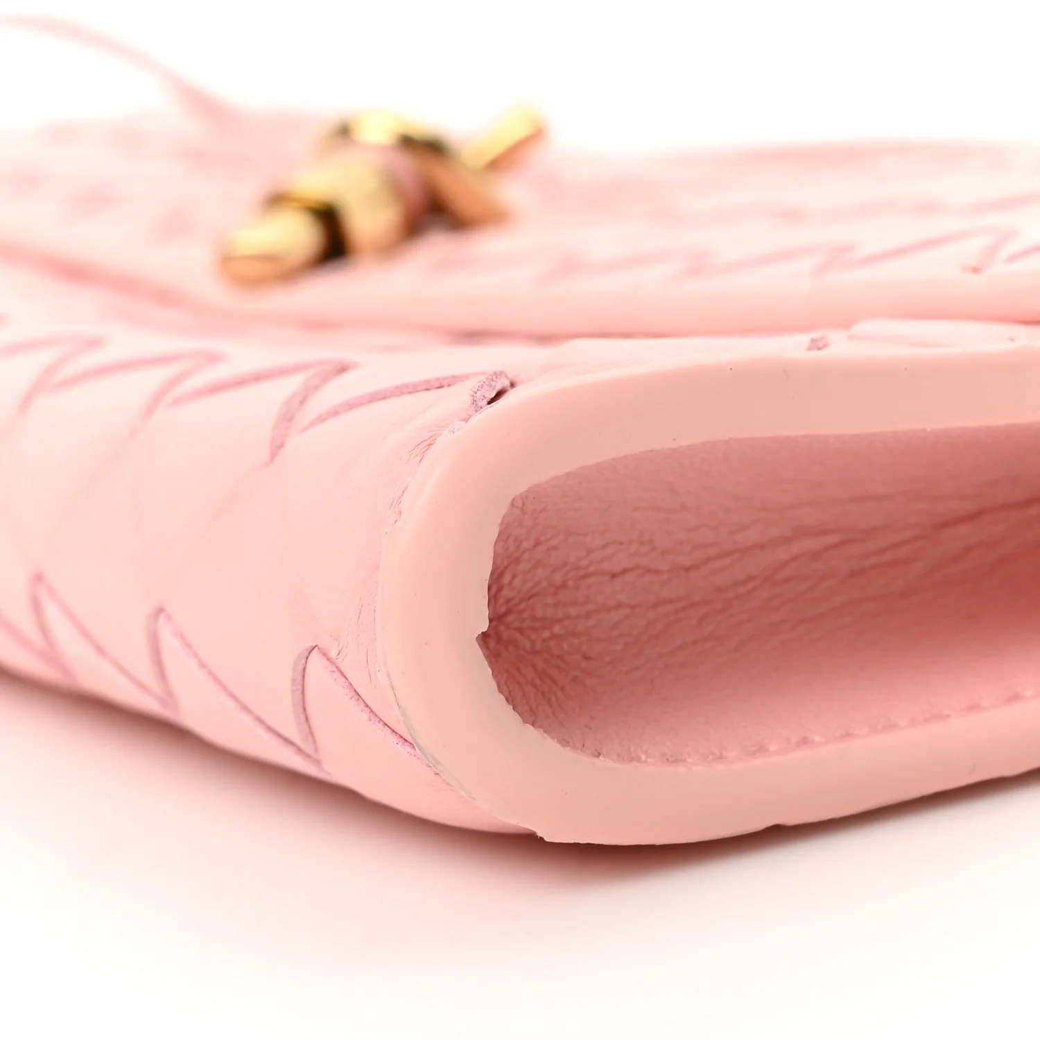 Nappa Intrecciato Long Andiamo Top Handle Clutch Rose - Image 9