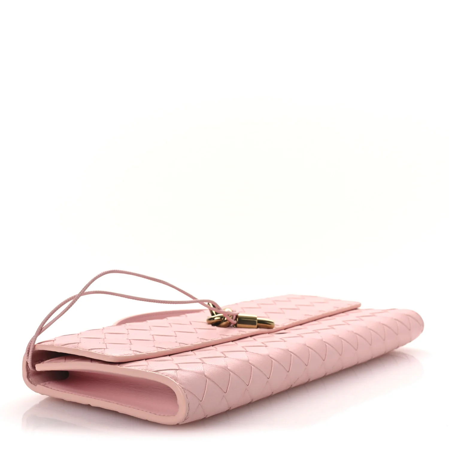 Nappa Intrecciato Long Andiamo Top Handle Clutch Rose - Image 4