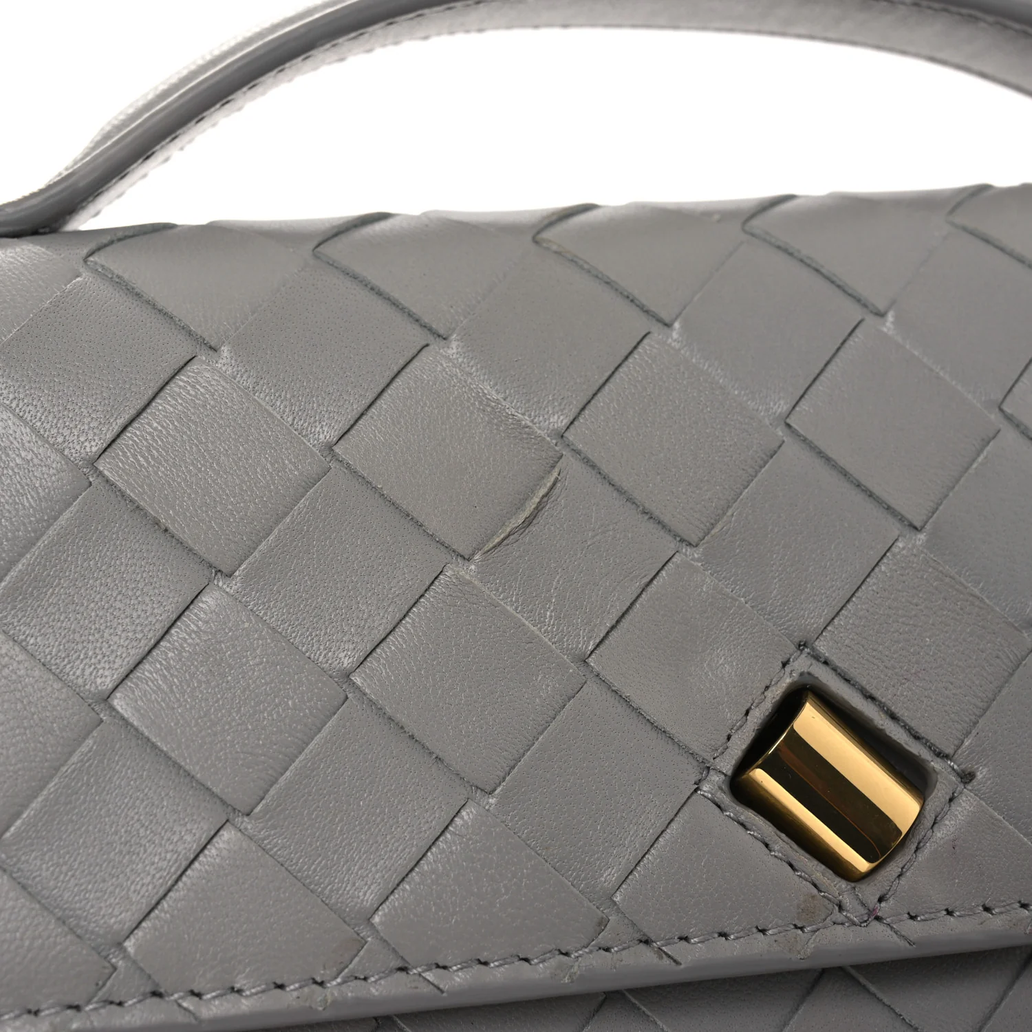 Nappa Intrecciato Long Andiamo Top Handle Clutch Sterling - Image 12