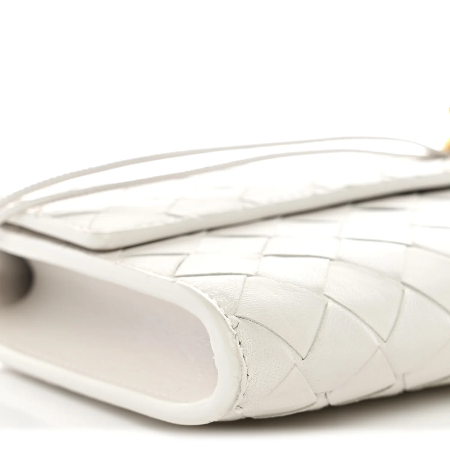 Nappa Intrecciato Long Andiamo Top Handle Clutch White - Image 10
