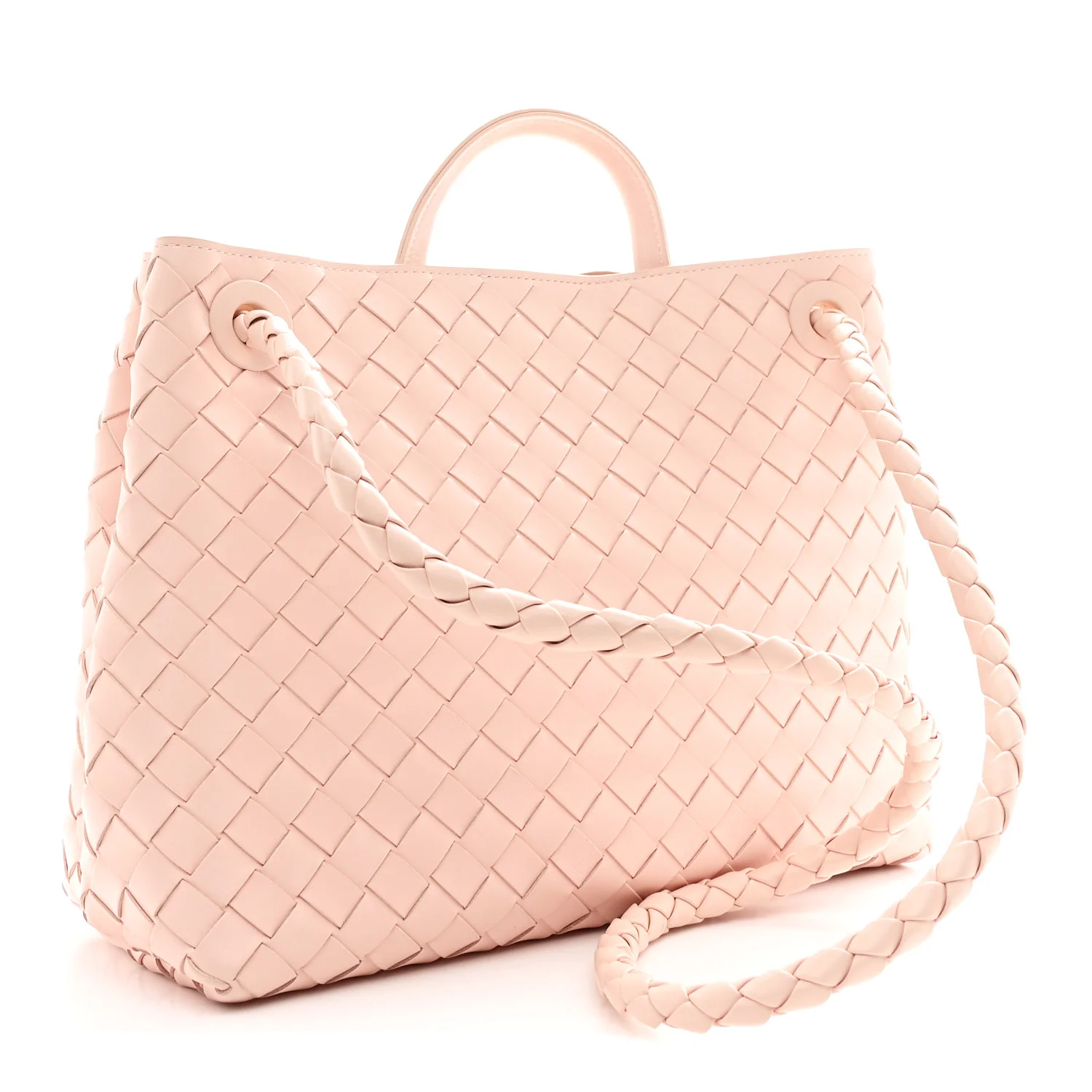 Nappa Intrecciato Medium Andiamo Shoulder Bag Cameo - Image 3