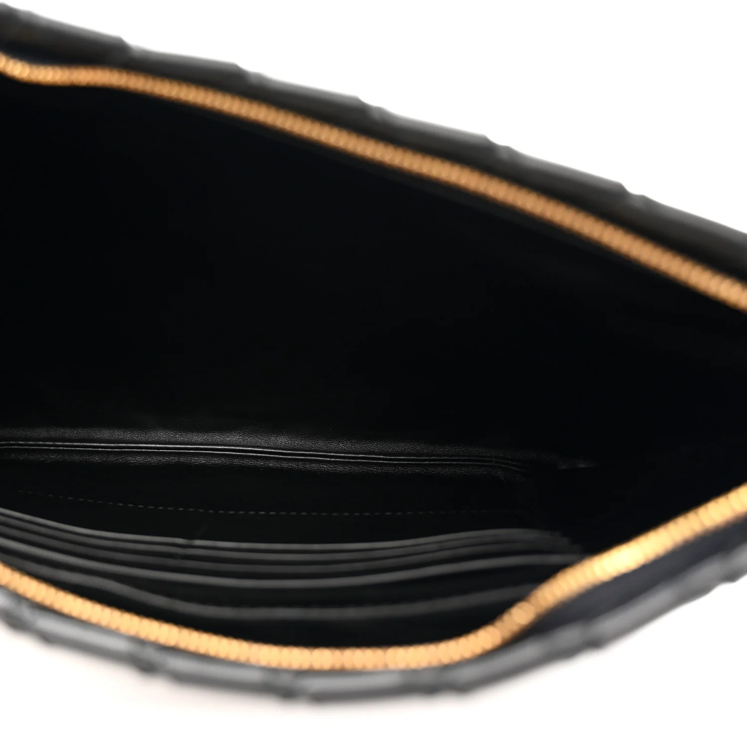 Nappa Intrecciato Medium Flat Zip Pouch Black - Image 5