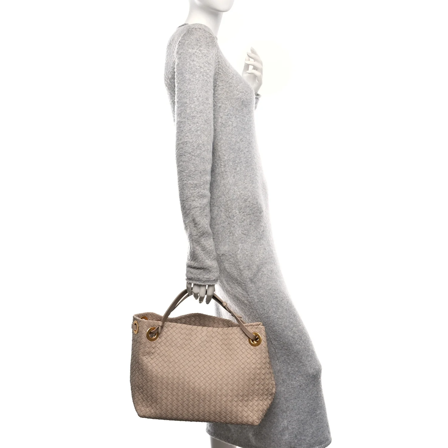 Nappa Intrecciato Medium Garda Bag Beige - Image 2