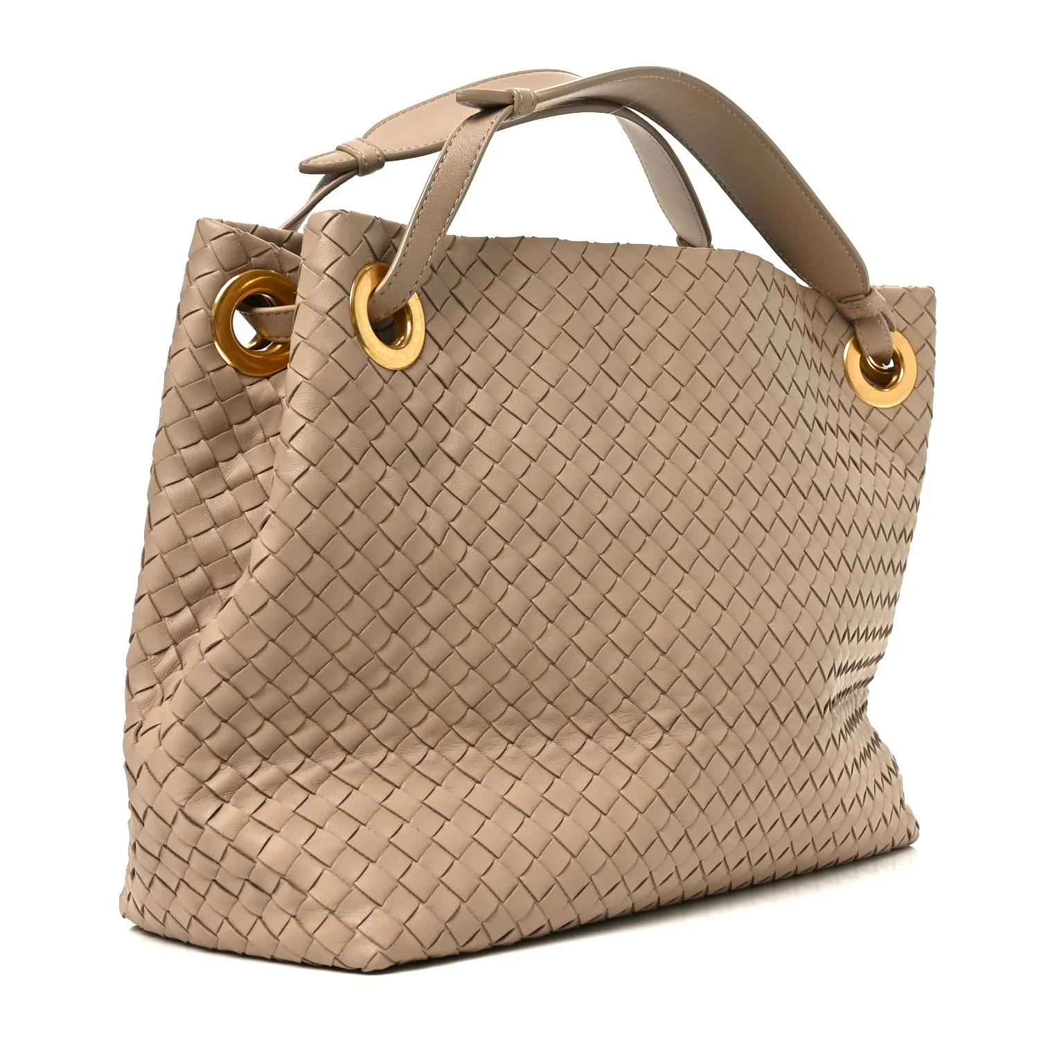 Nappa Intrecciato Medium Garda Bag Beige - Image 3