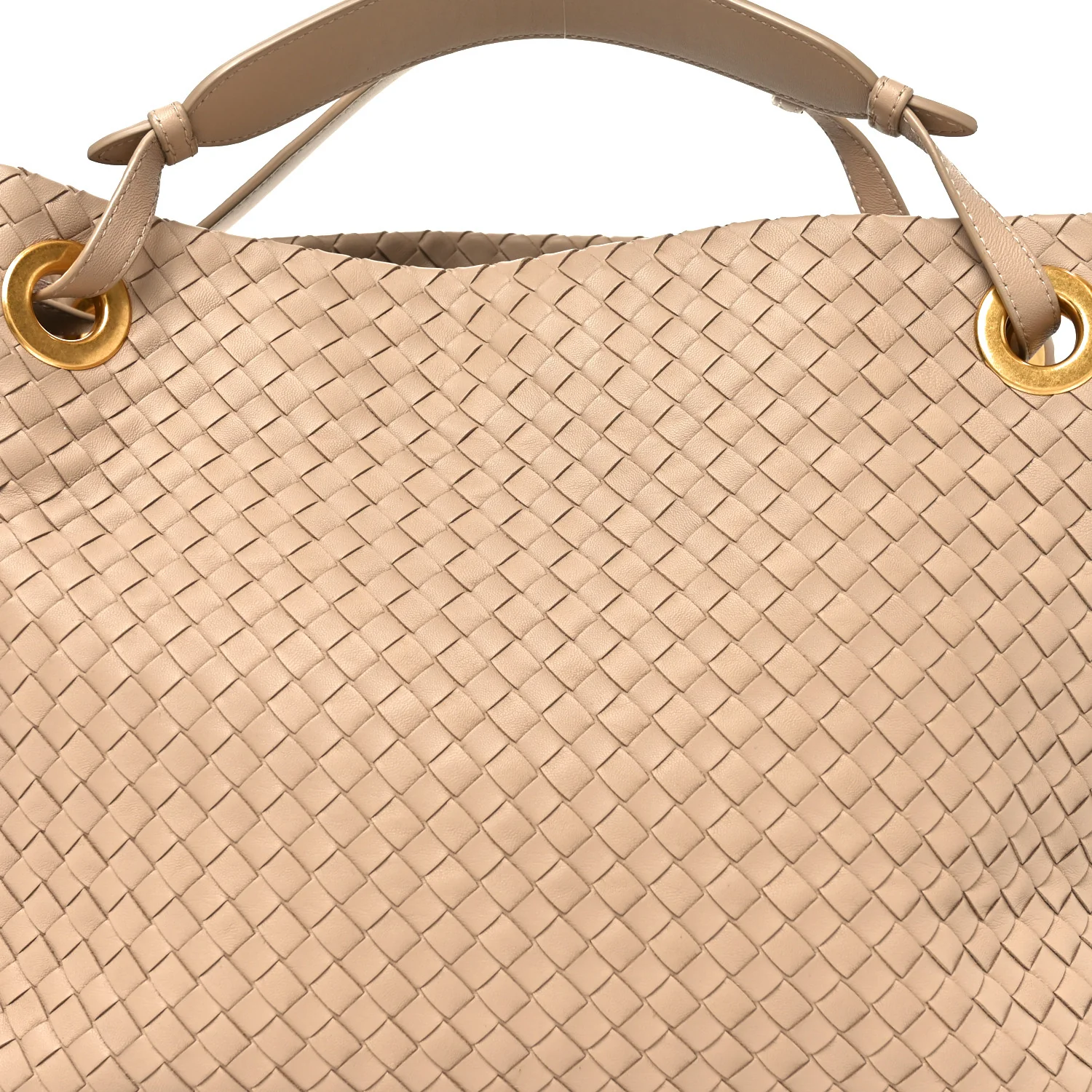 Nappa Intrecciato Medium Garda Bag Beige - Image 9
