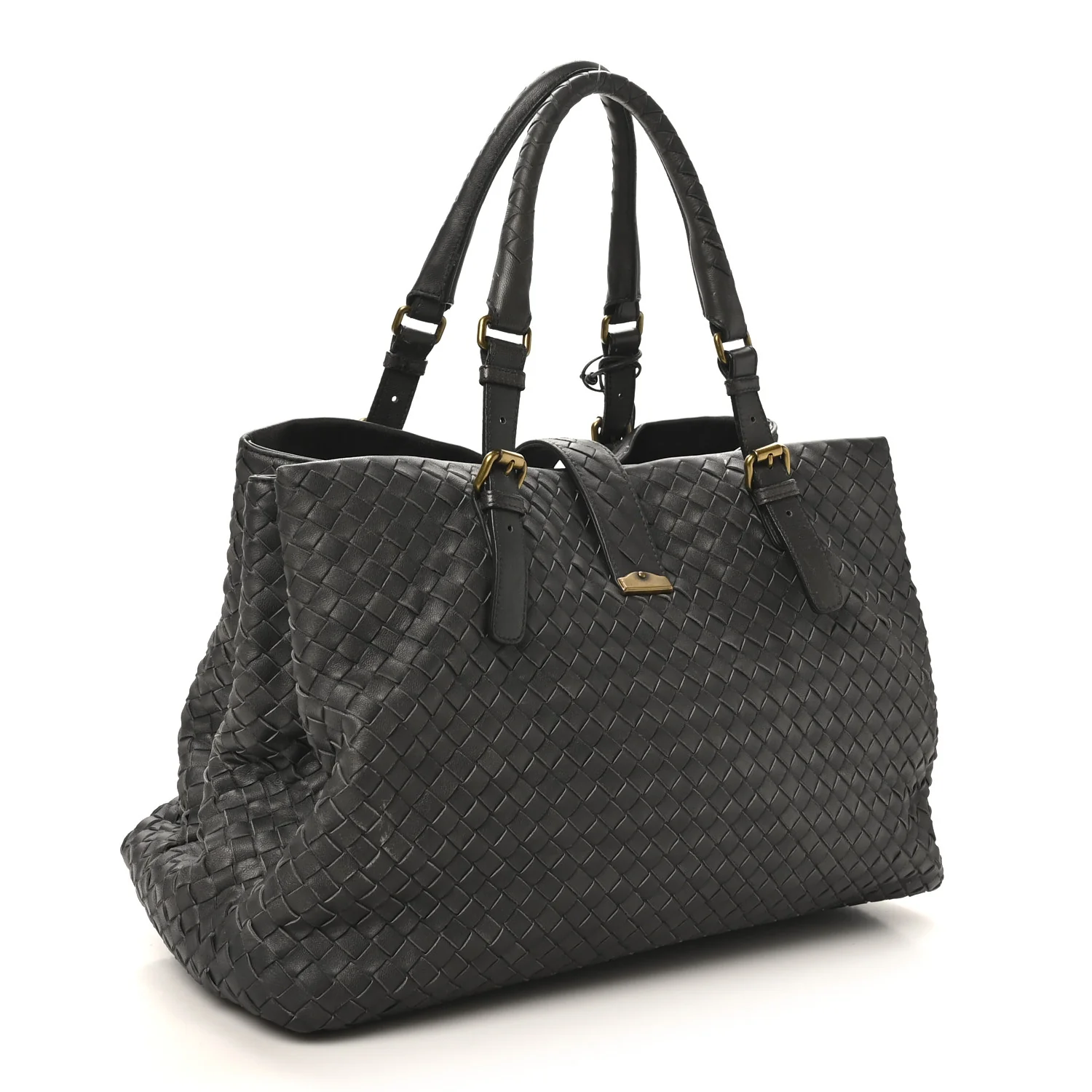Nappa Intrecciato Medium Roma Tote Ferro Gray - Image 3
