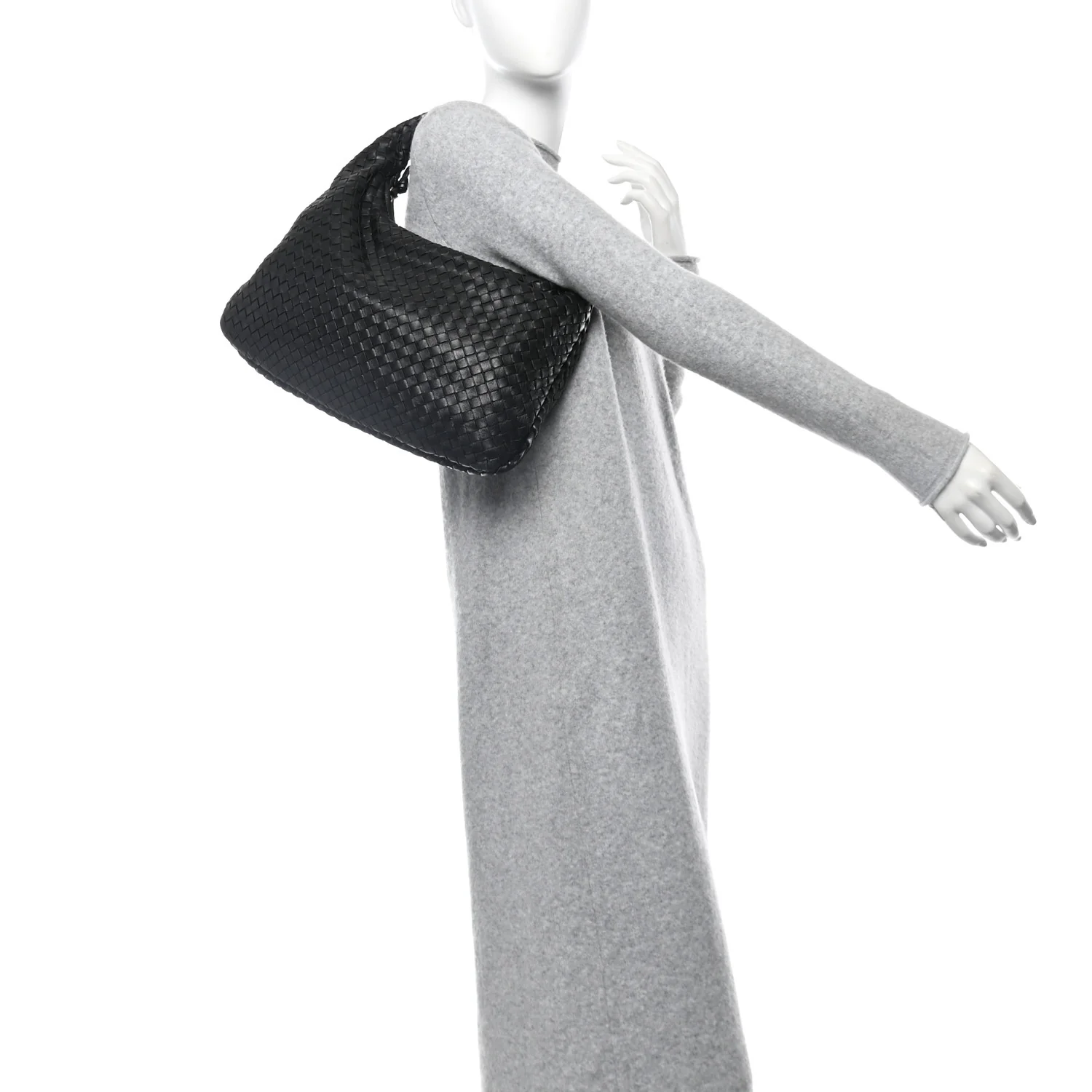 Nappa Intrecciato Medium Veneta Hobo Black - Image 2