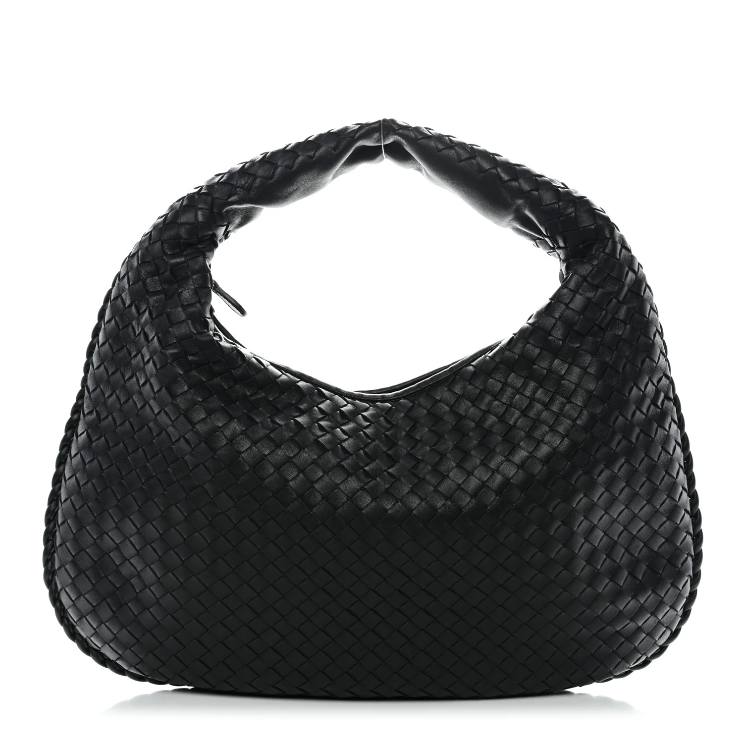 Nappa Intrecciato Medium Veneta Hobo Black