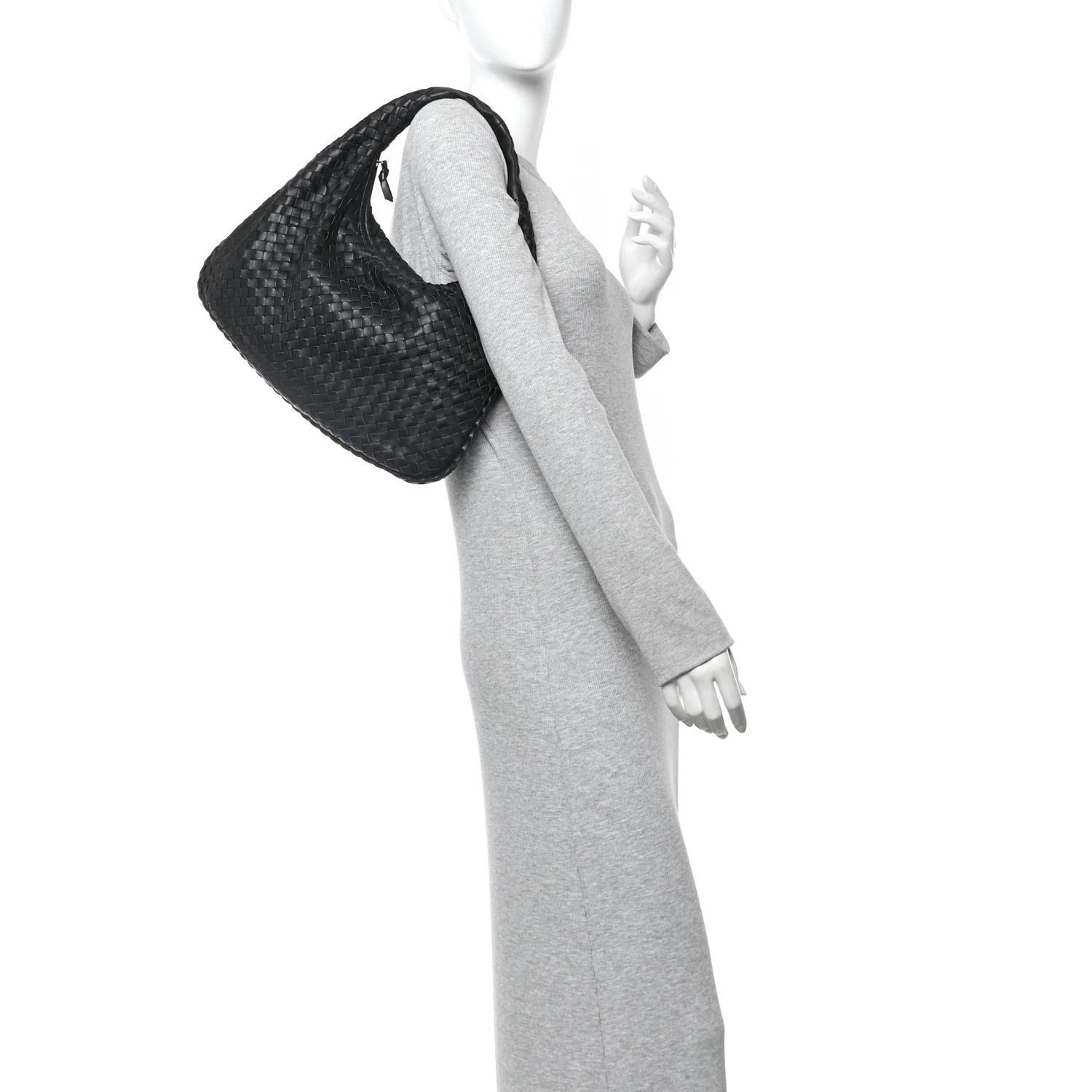 Nappa Intrecciato Medium Veneta Hobo Black - Image 2