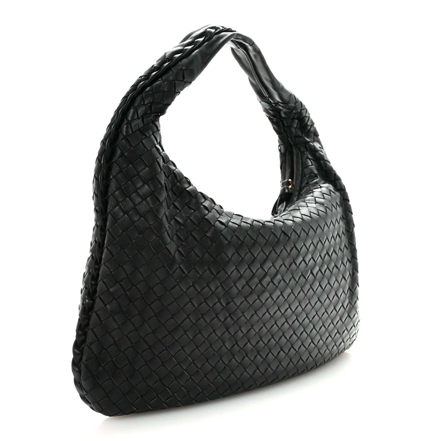 Nappa Intrecciato Medium Veneta Hobo Black - Image 3