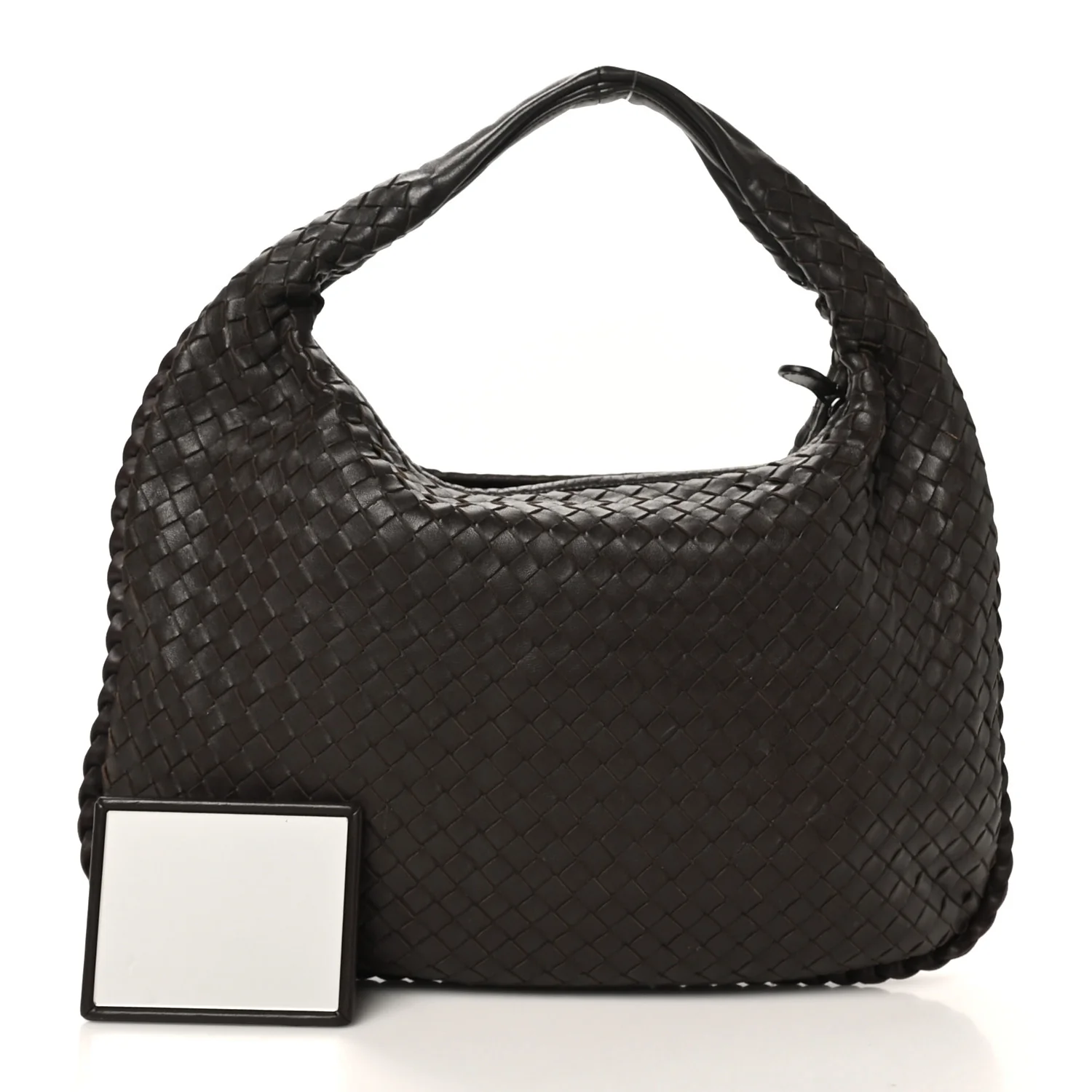 Nappa Intrecciato Medium Veneta Hobo Ebano - Image 2