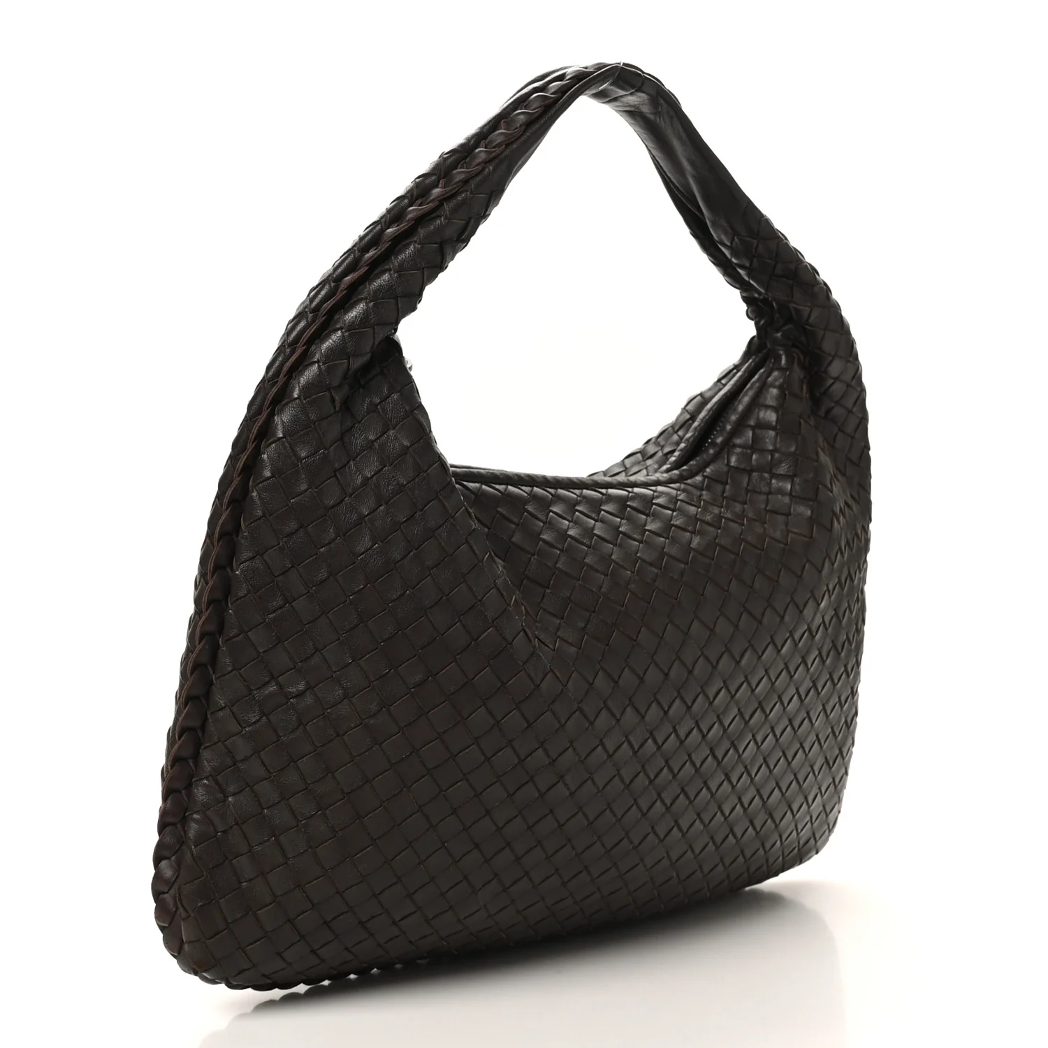 Nappa Intrecciato Medium Veneta Hobo Ebano - Image 4