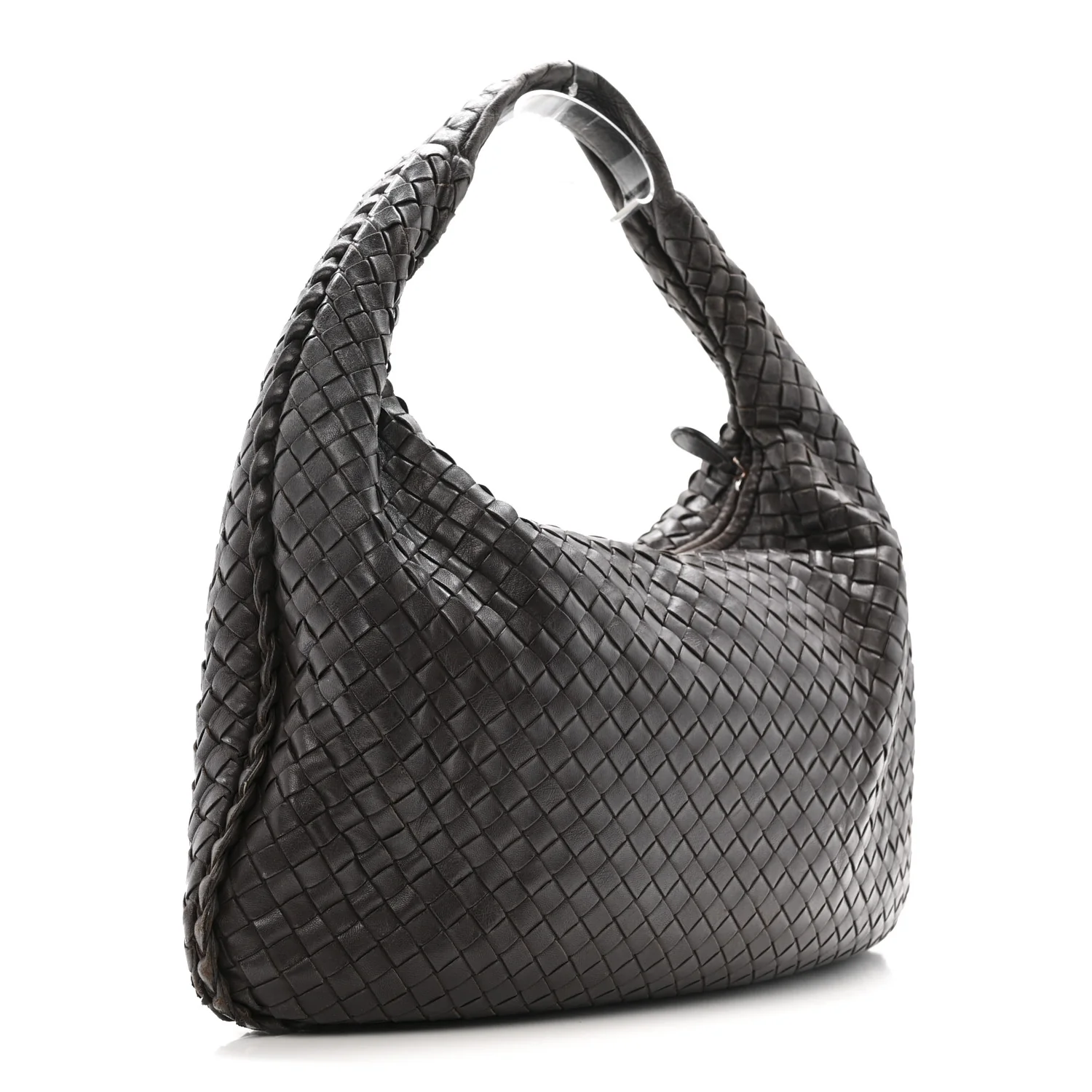 Nappa Intrecciato Medium Veneta Hobo Ebano - Image 3