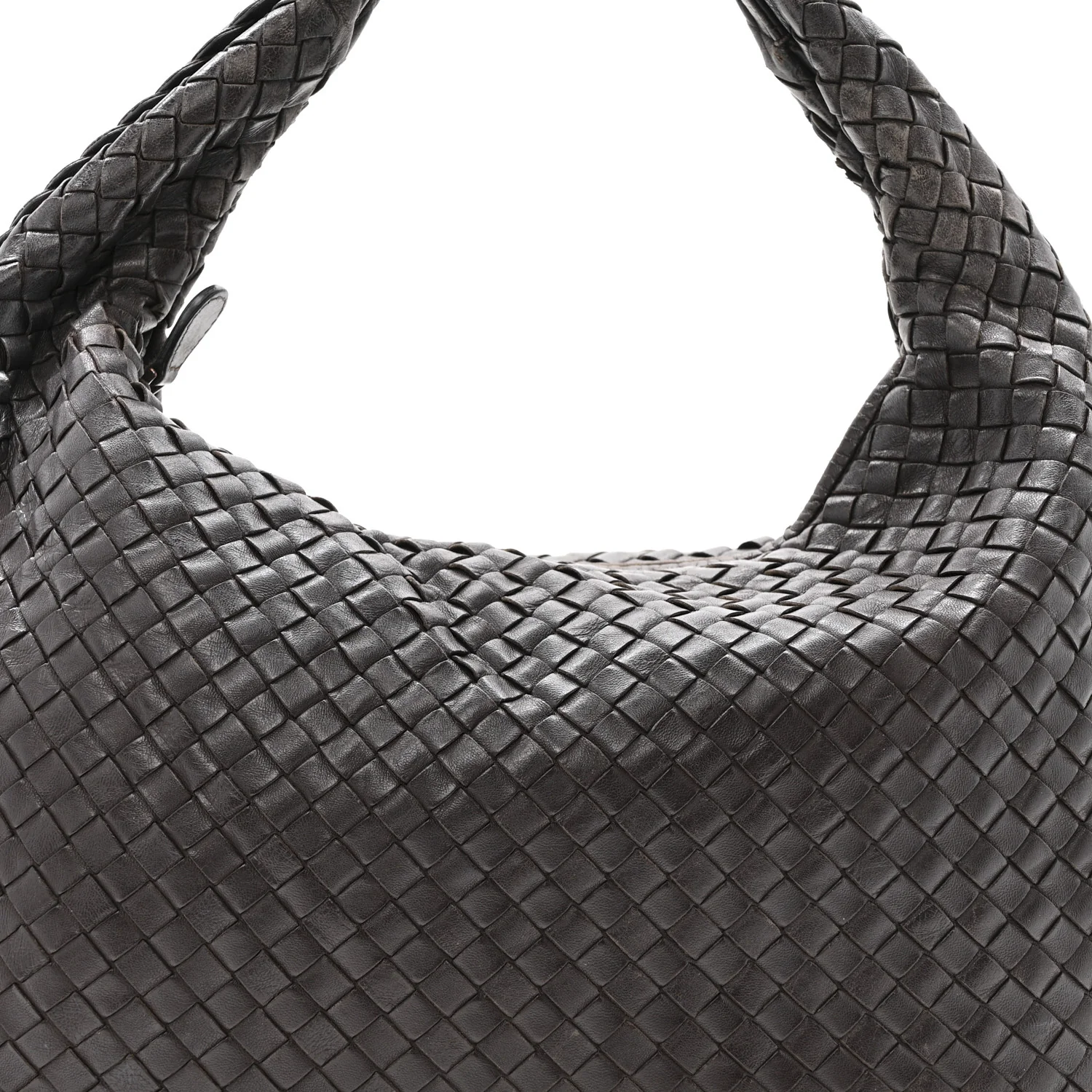 Nappa Intrecciato Medium Veneta Hobo Ebano - Image 8