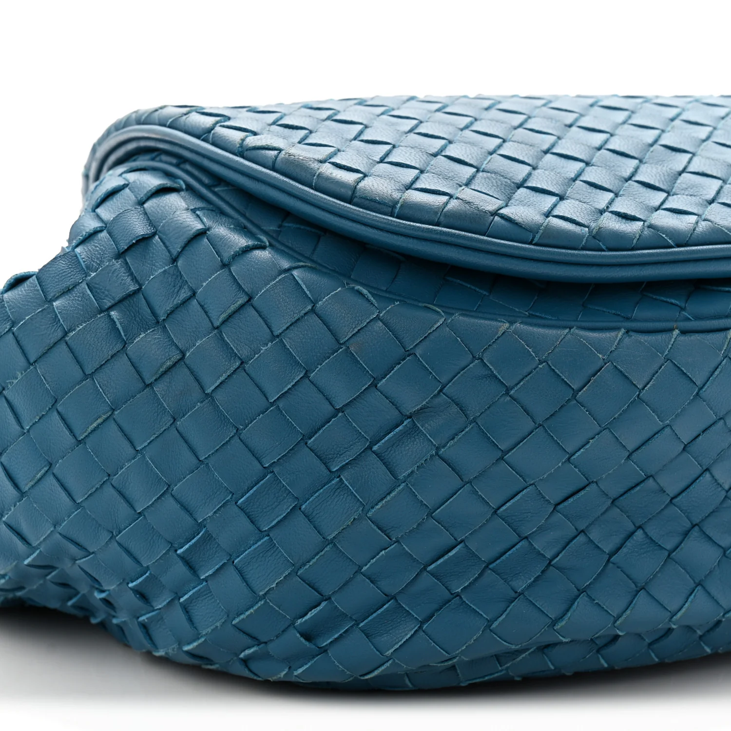 Nappa Intrecciato Messenger Bag Cobalt Blue - Image 9