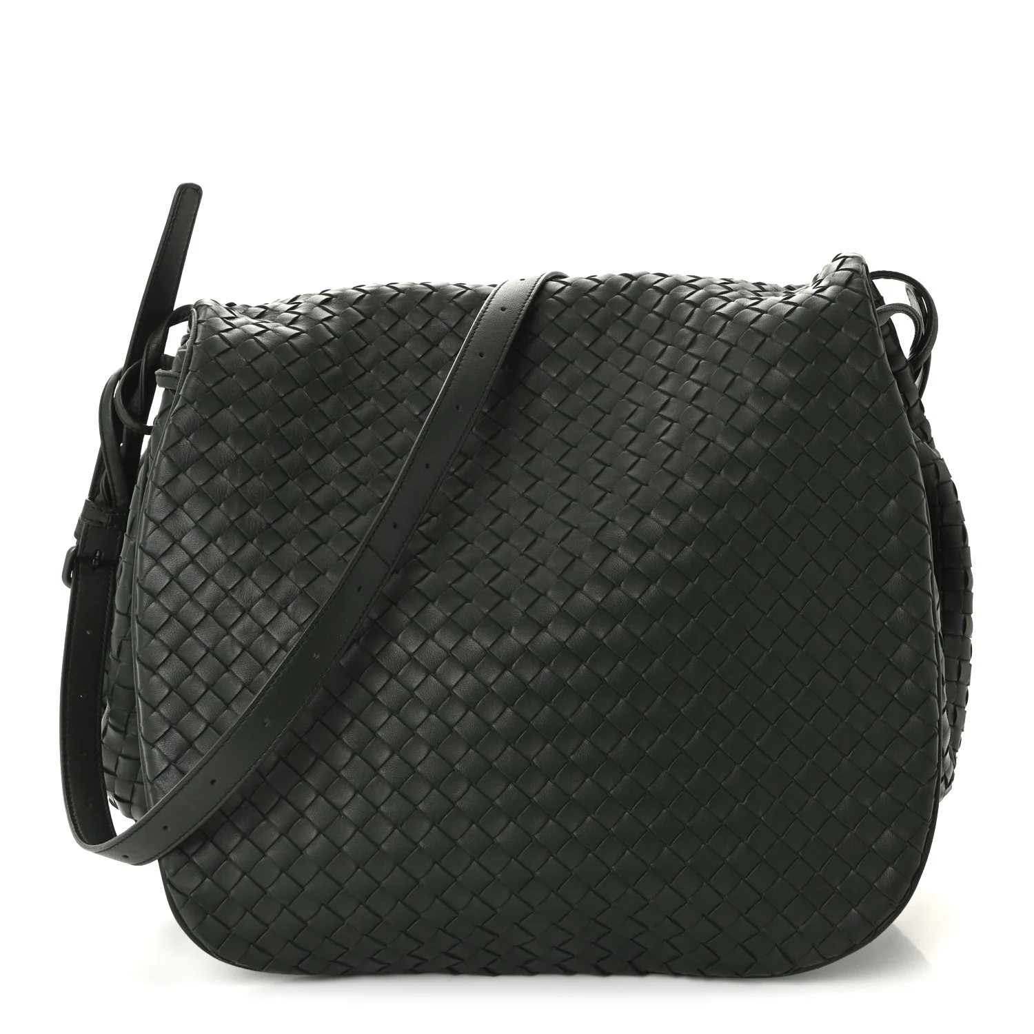 Nappa Intrecciato Messenger Bag Green