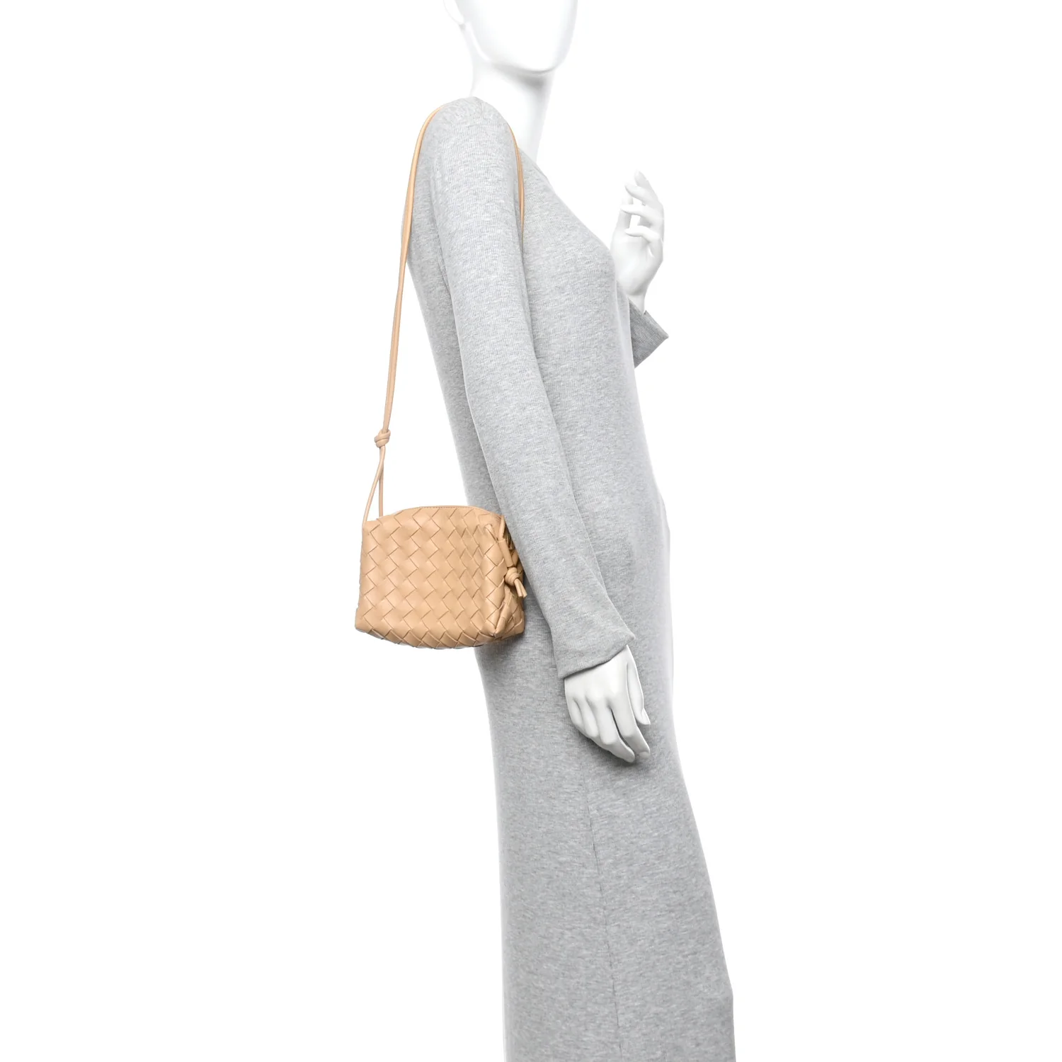 Nappa Intrecciato Mini Loop Camera Bag Almond - Image 2