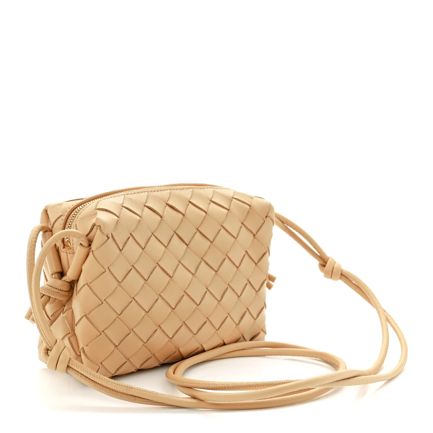Nappa Intrecciato Mini Loop Camera Bag Almond - Image 3