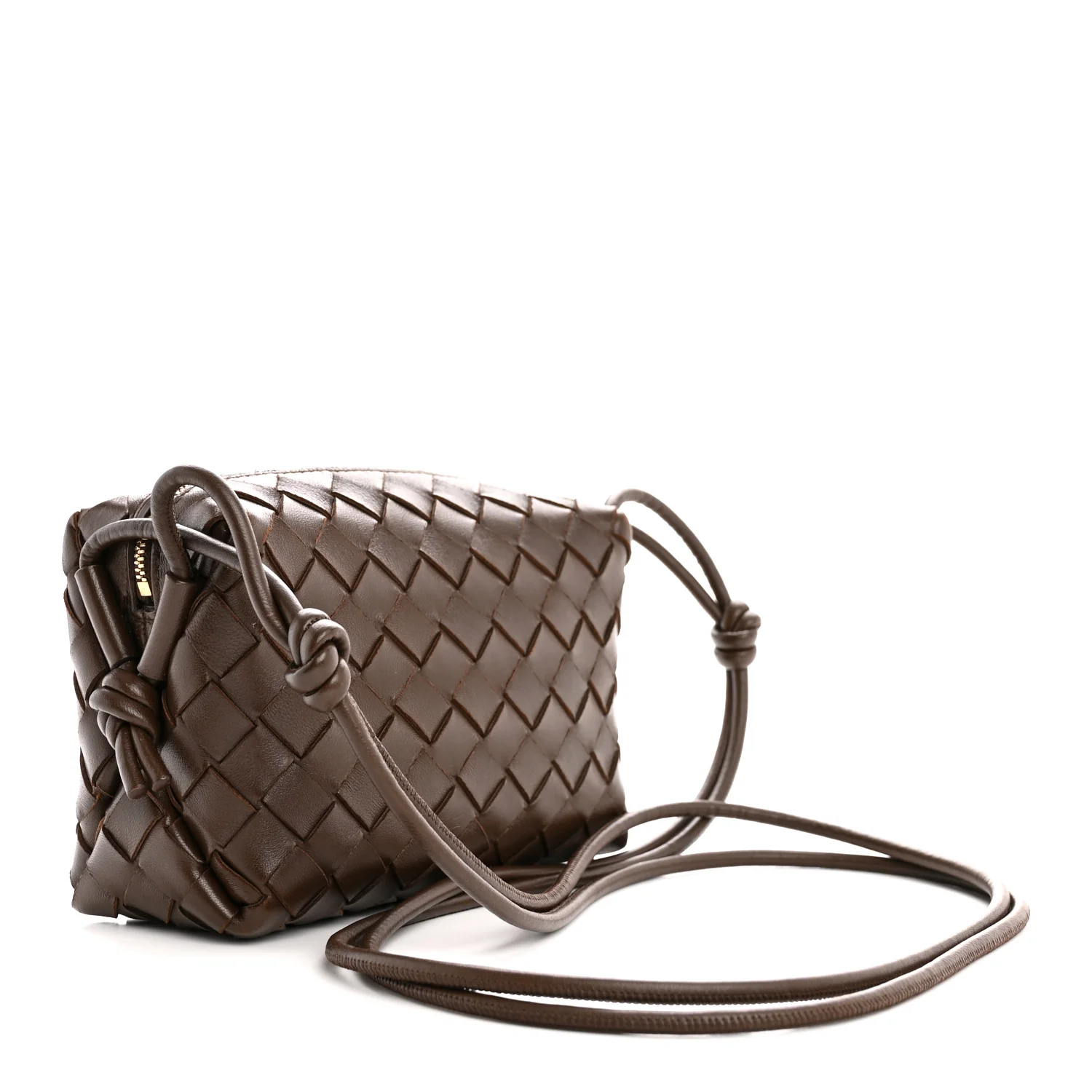 Nappa Intrecciato Mini Loop Camera Bag Light Brown - Image 3