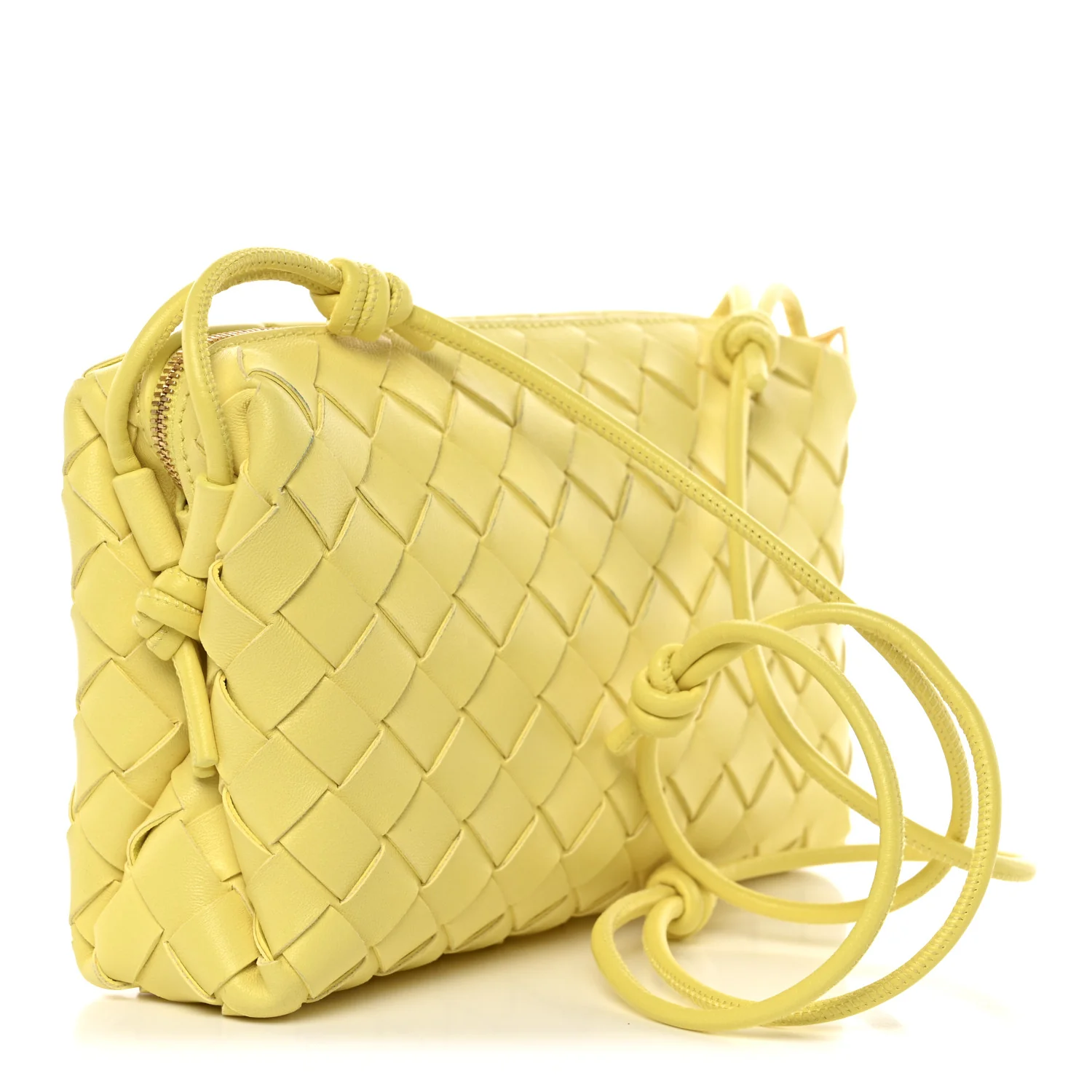 Nappa Intrecciato Mini Loop Camera Bag Yellow - Image 3