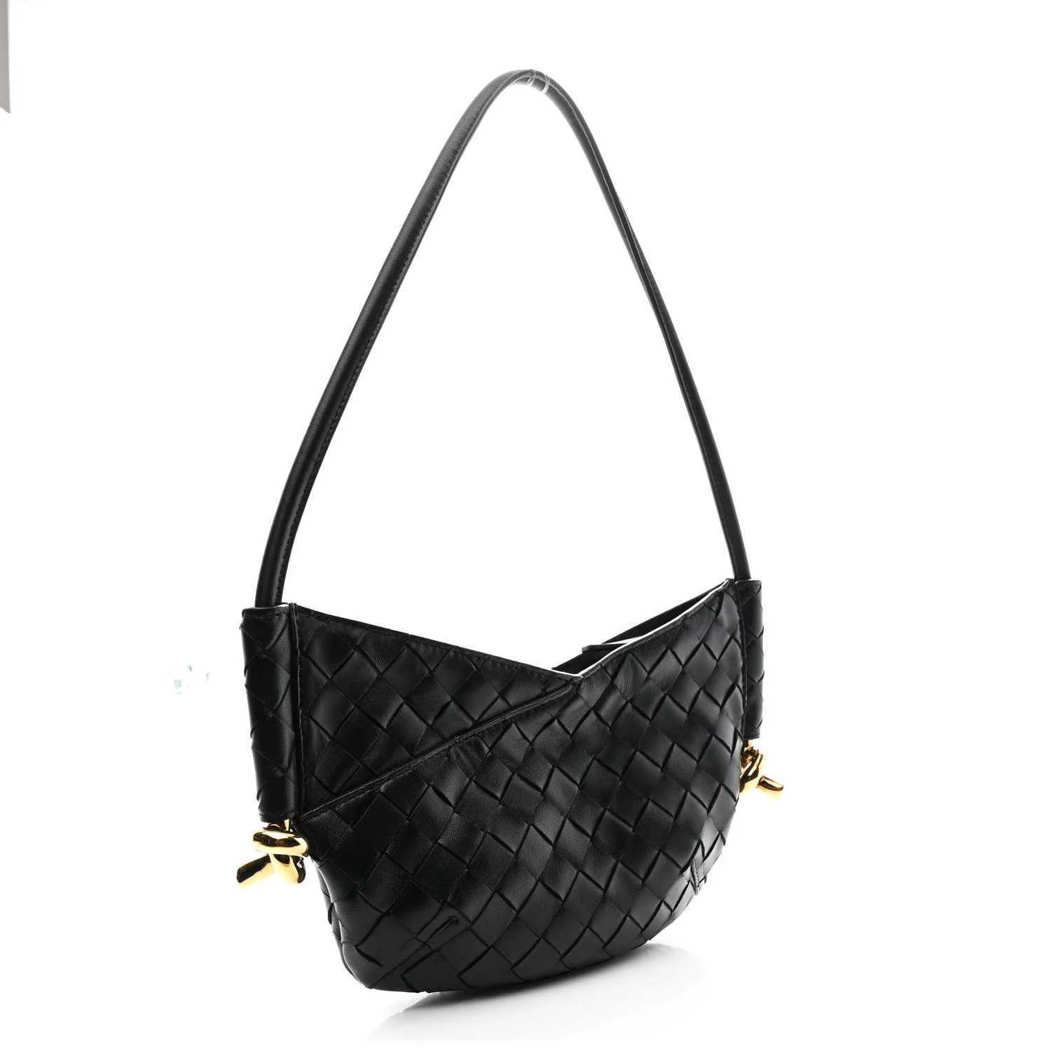 Nappa Intrecciato Mini Solstice Shoulder Bag Black - Image 3