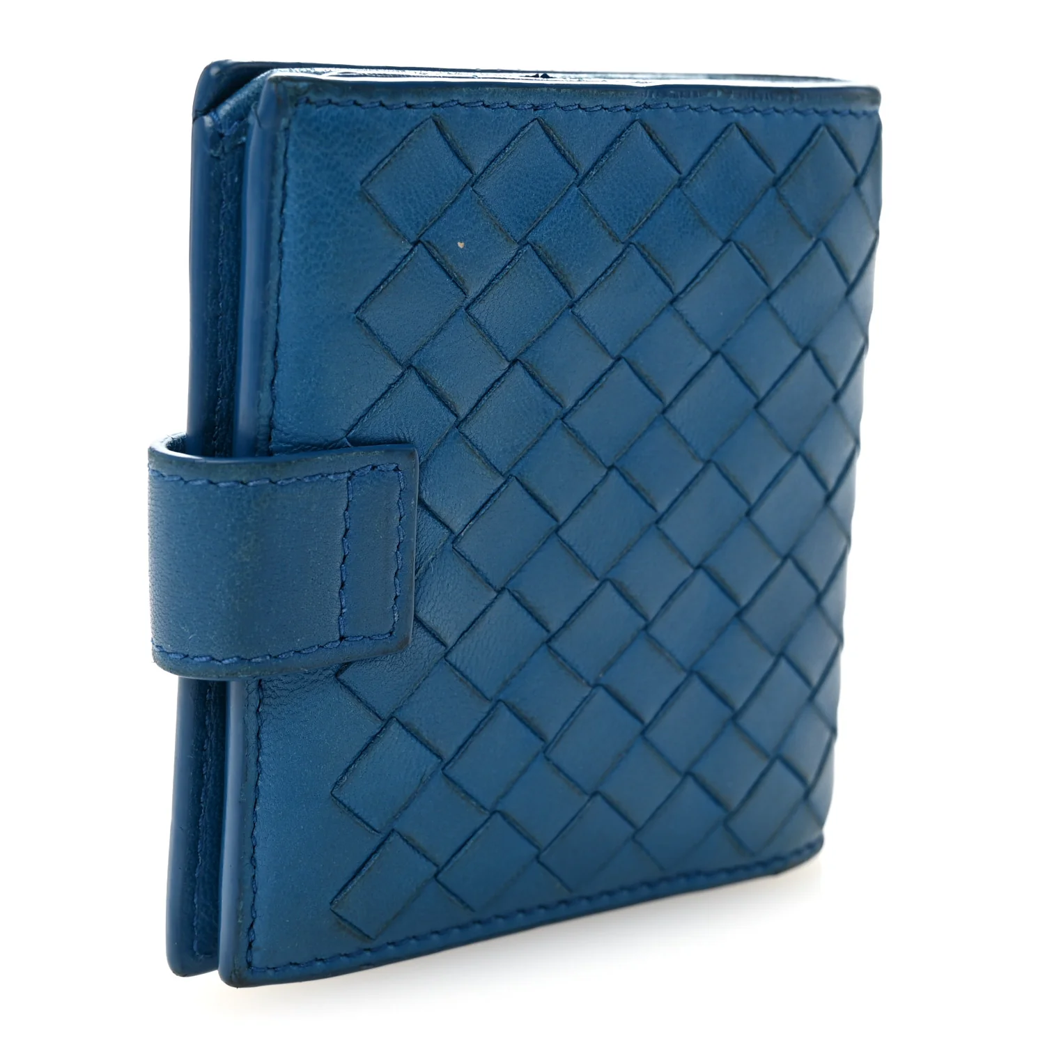 Nappa Intrecciato Mini Wallet Blue - Image 3