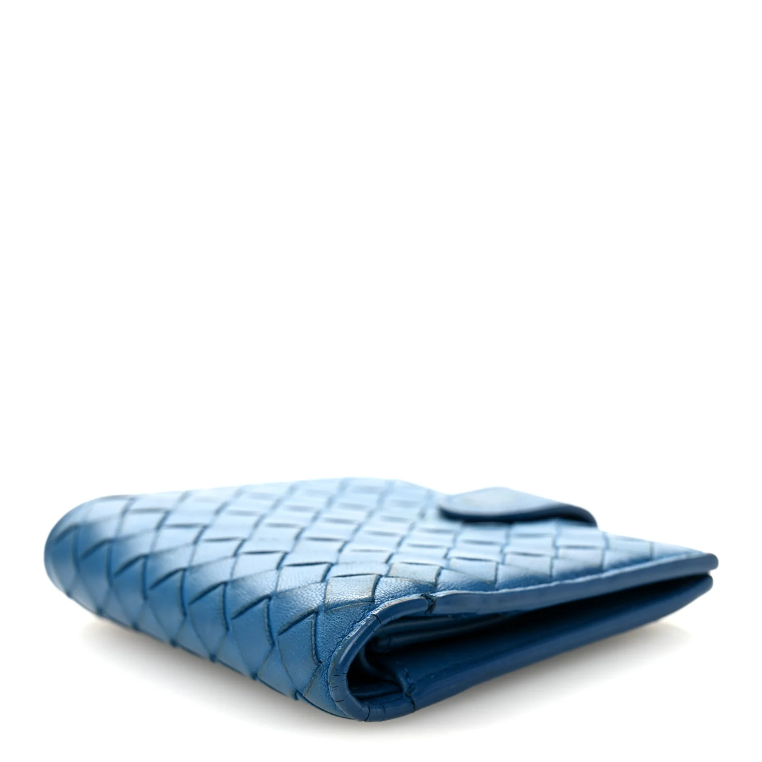 Nappa Intrecciato Mini Wallet Blue - Image 4