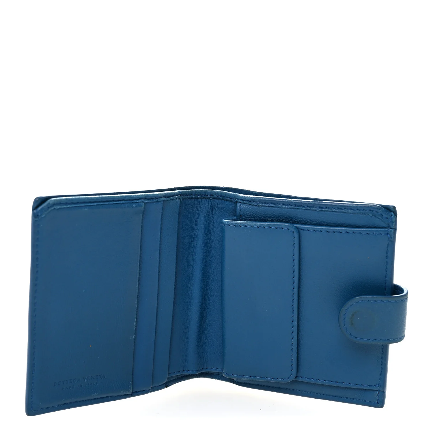 Nappa Intrecciato Mini Wallet Blue - Image 5