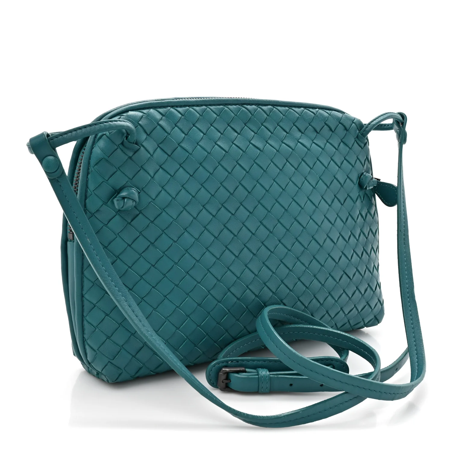 Nappa Intrecciato Nodini Crossbody Messenger Mallard - Image 3