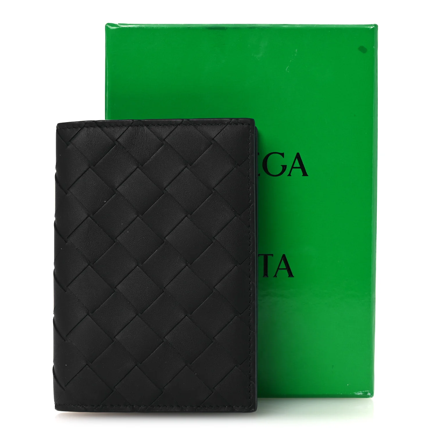 Nappa Intrecciato Passport Case Black - Image 7