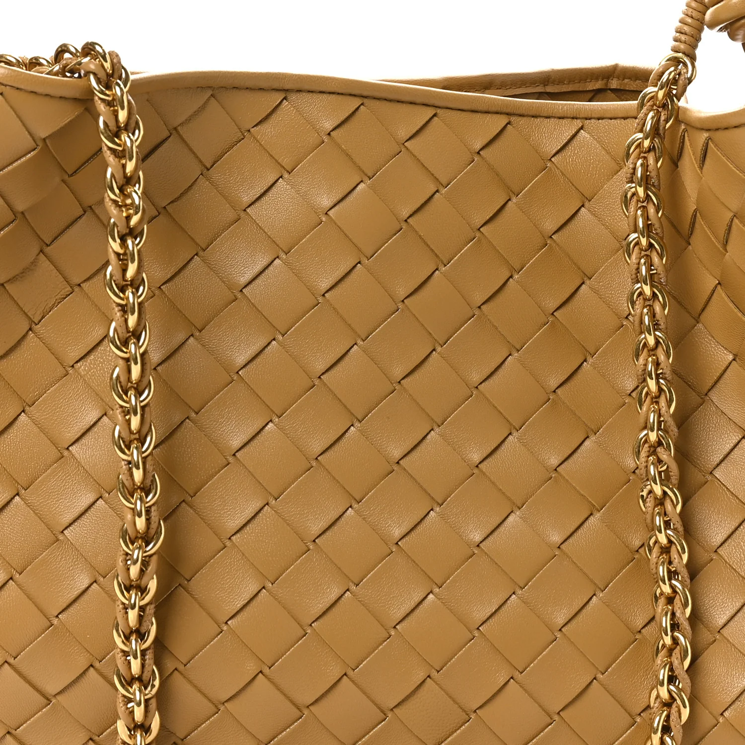Nappa Intrecciato Sardine With Chain Bag Dark Praline - Image 8